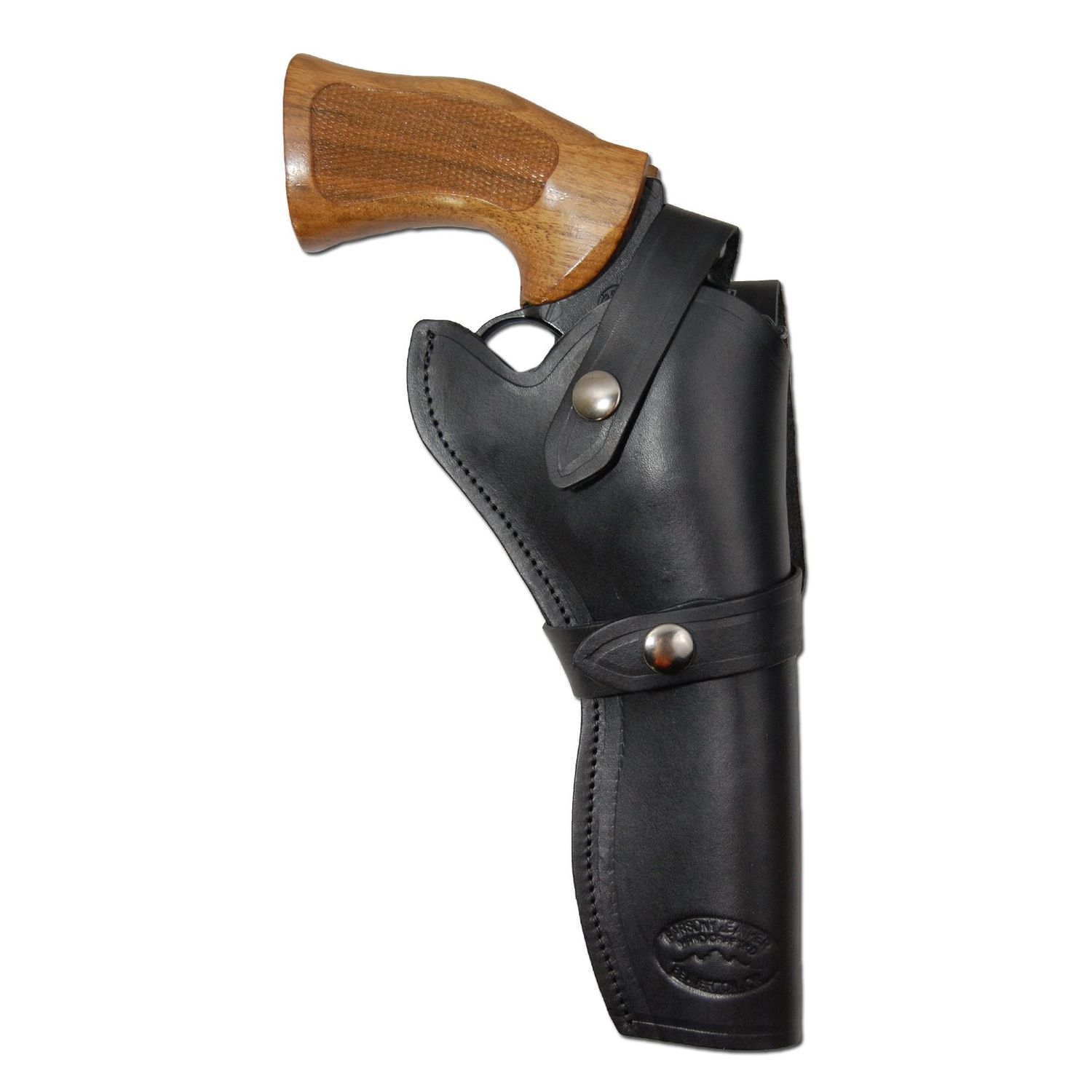 New Barsony Black Leather Western Style Gun Holster for Ruger GP100 Right