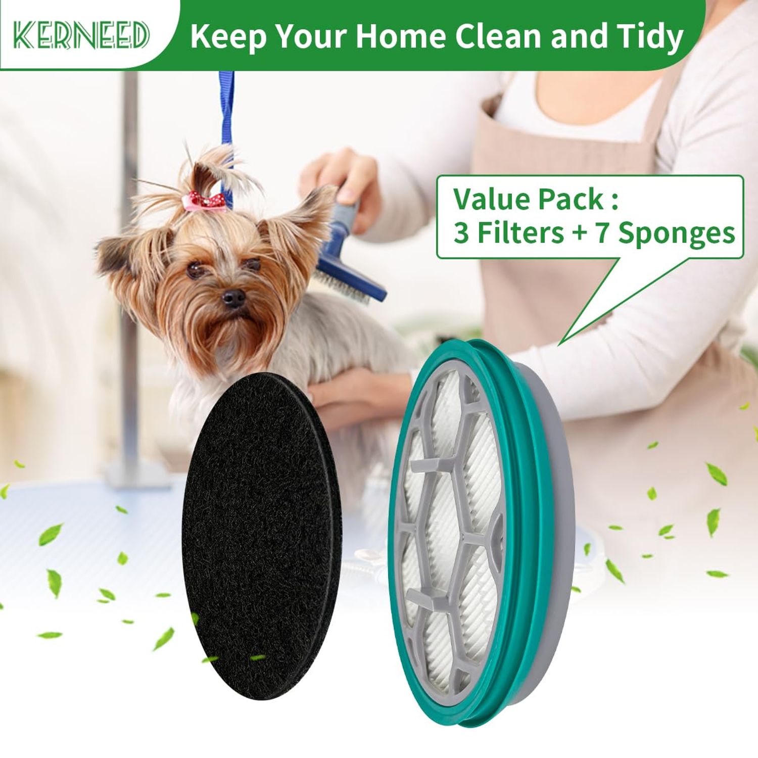 Hepa Filter Sponge Replacement Accessories for Neakasa/Neabot P1 Pro Pet Grooming Kit & Vacuum(3 Hepa Filters+7 Sponges)