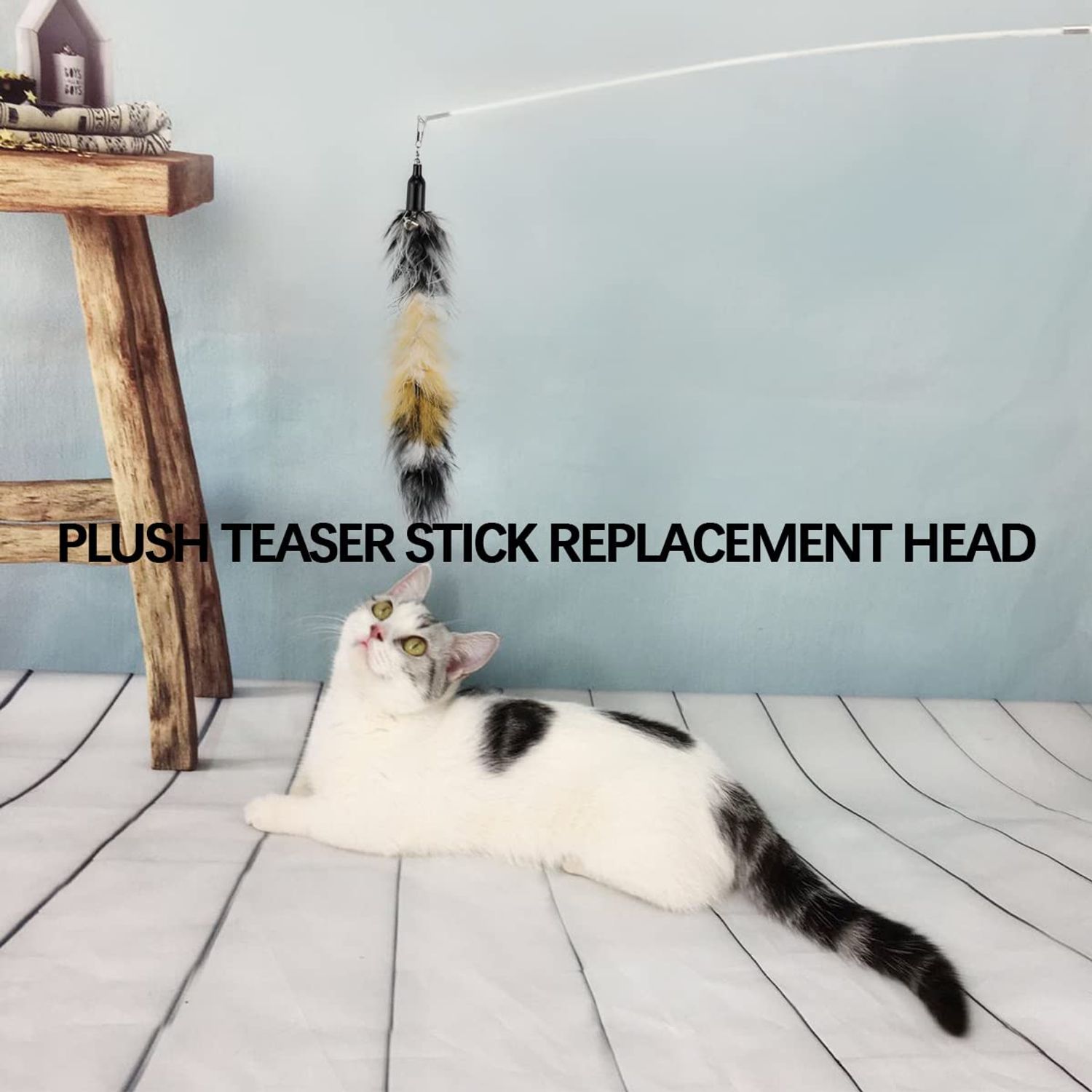 YOLUFER 6 PCS Replacement Plumes Interactive Cat Toy Refills Cat Toy Wand Replacement Teaser Refills for Cat Kitty Toys
