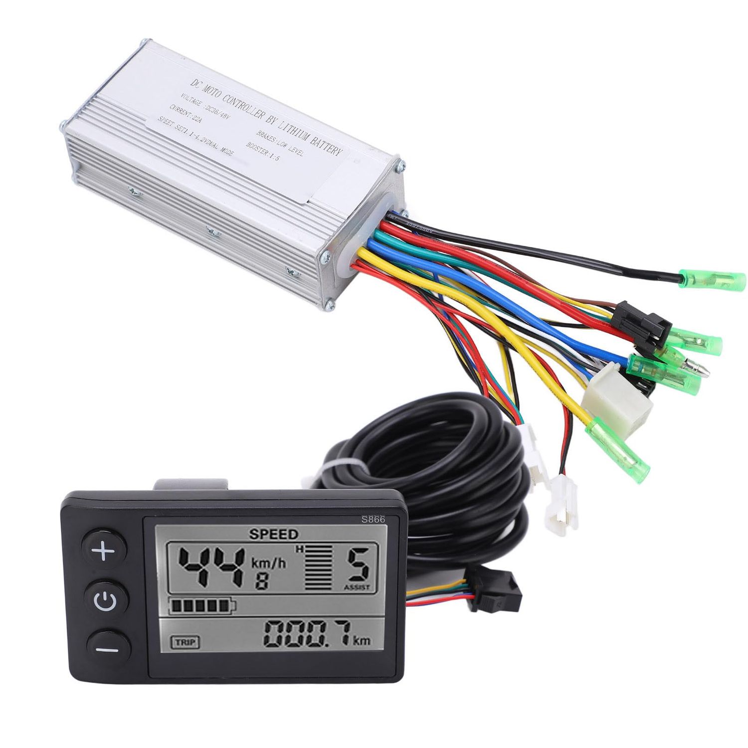 RiToEasysports Electric Brushless Controller Kit, 36/48V 500/750W Brushless Controller Kit with LCD 866 Display Meter 22A9 Tube for Electric Scooter