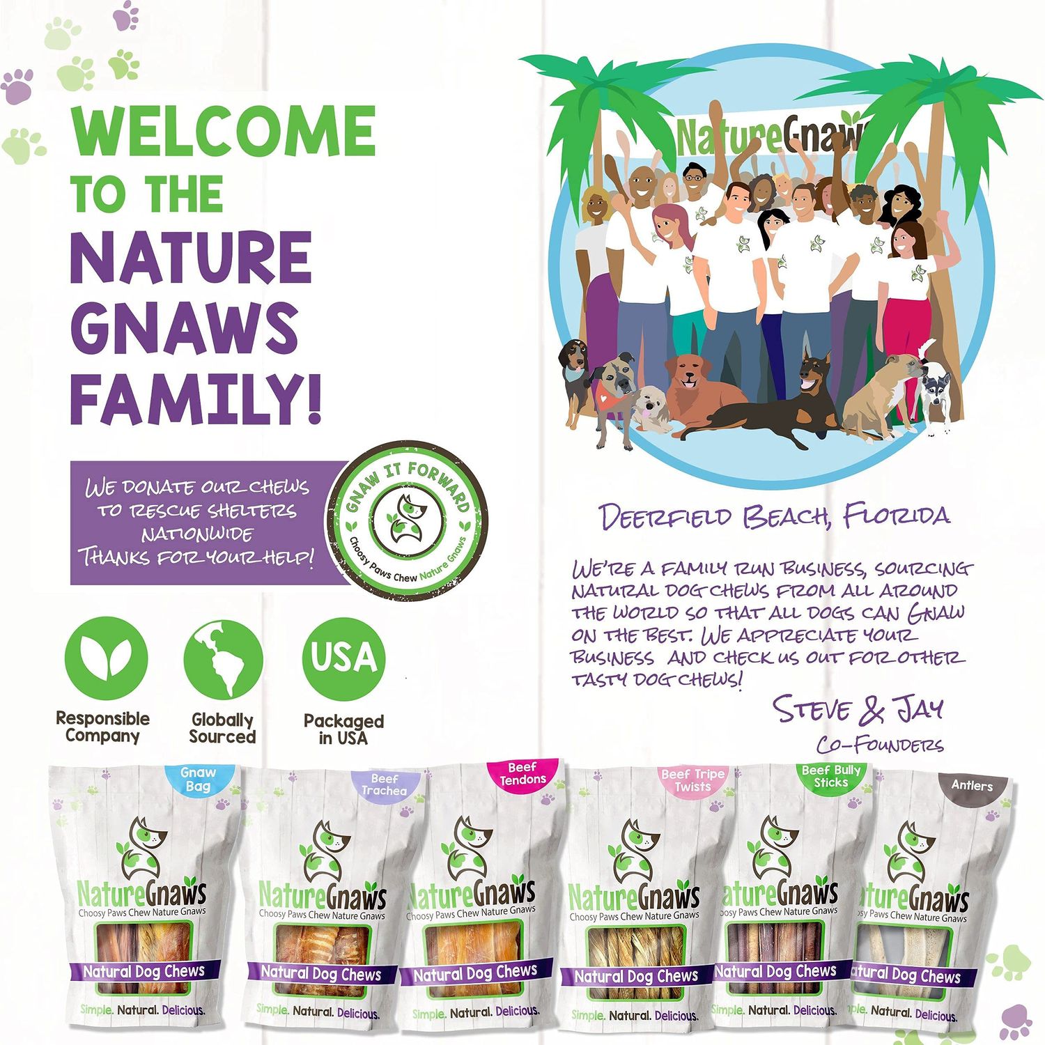 Nature Gnaws Paddywack Tendons for Dogs - Premium Natural Beef Dental Bones - Long Lasting Dog Chew Treats for Medium & Large Dogs - Rawhide Free 5-7 inch