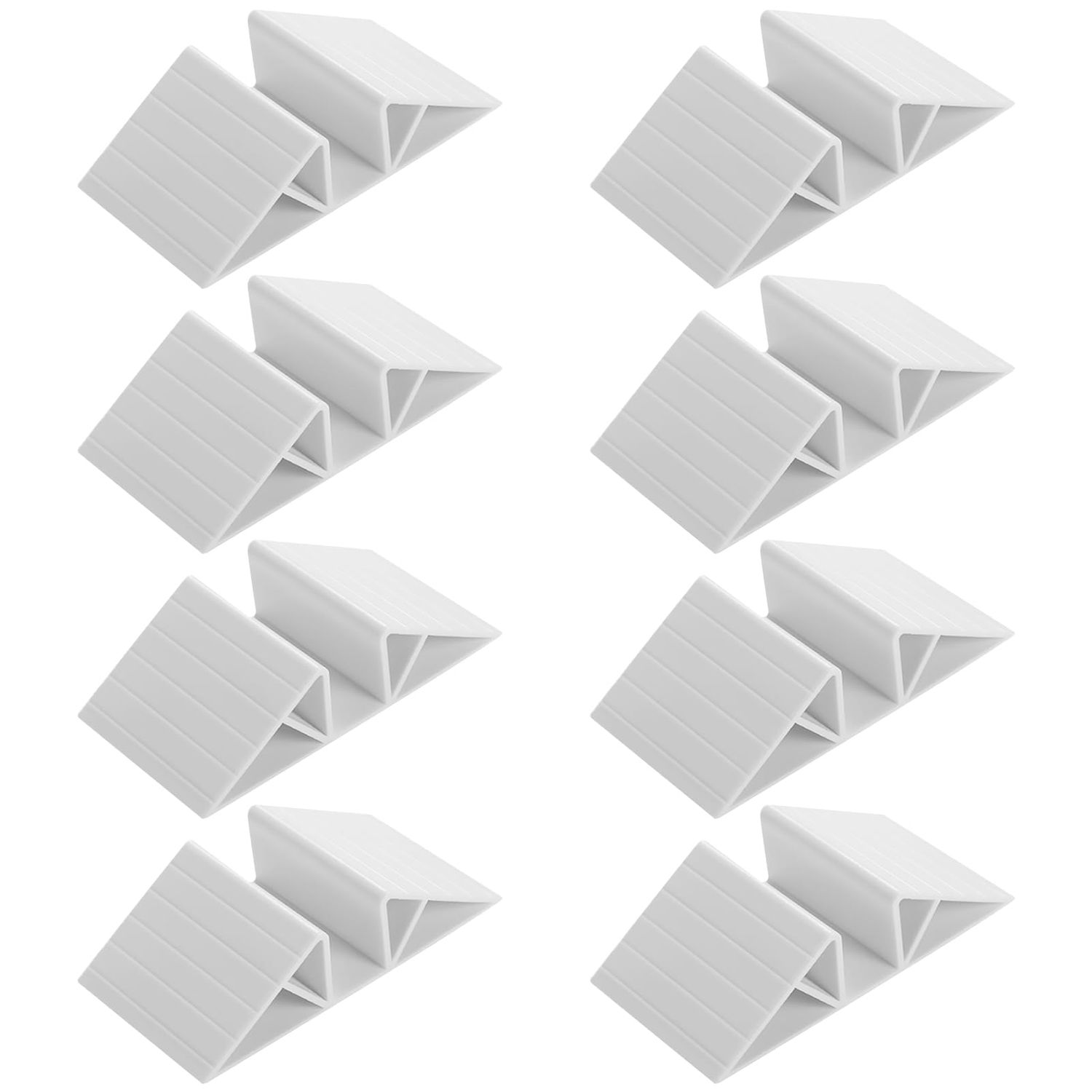 8pcs Pet Gate Support Feet, Configurable Dog Gate Collection for 1.2inch Isolation Fence Plastic Triangle Reinforcement Fitting Stable Standing Pet Gate Fence for Doggie Guardrail, White