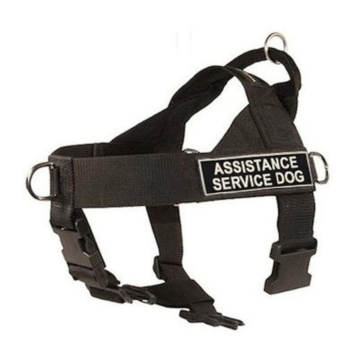 Dean & Tyler D&T UNIVERSAL ASSISTSERDOG BK-L DT Universal No Pull Dog Harness, Assistance Service Dog, Large, Fits Girth, 79cm to 107cm, Black