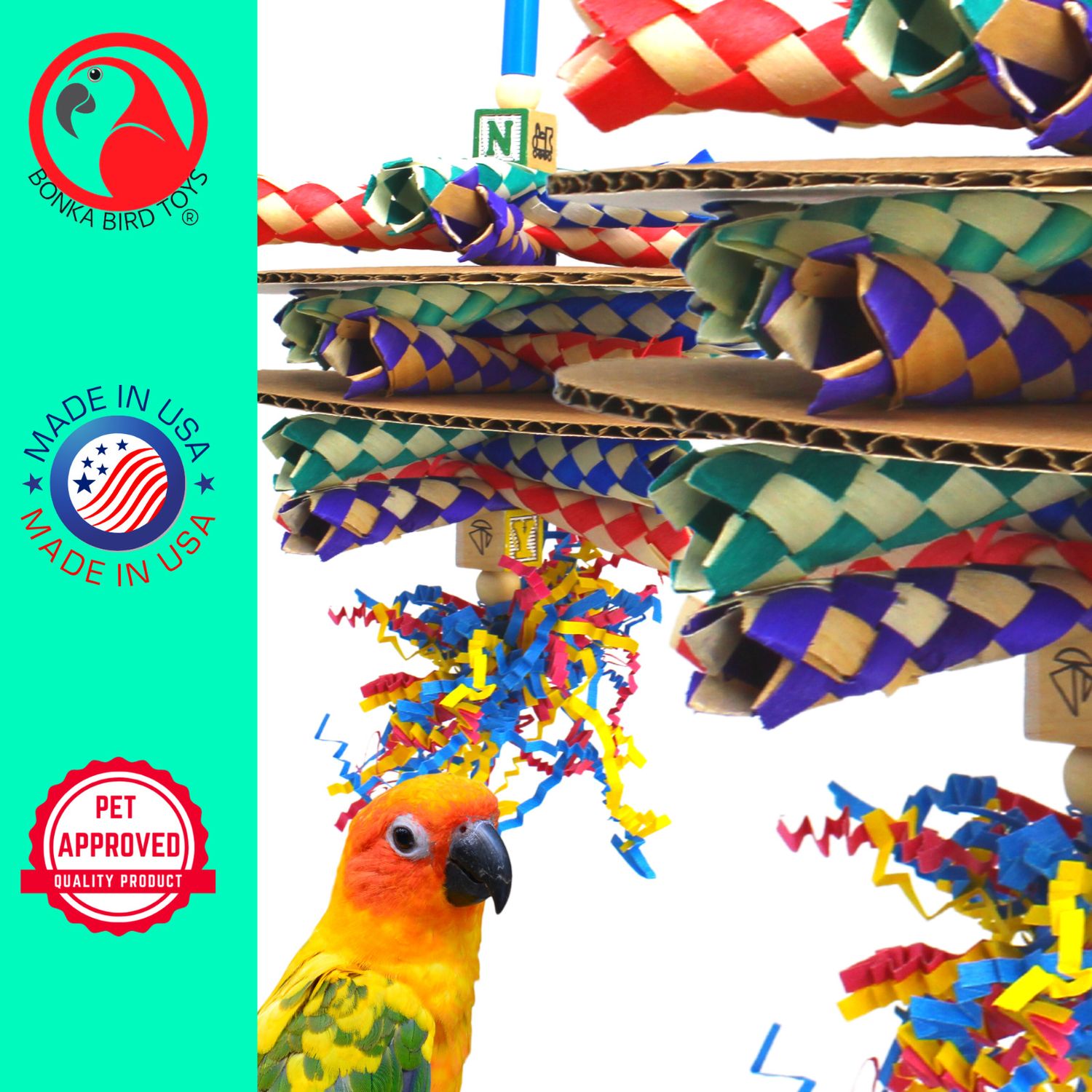 Bonka Bird Toys 2308 Trap Sandwich Cage Conure Chew Parrot Parakeet Pet Shred