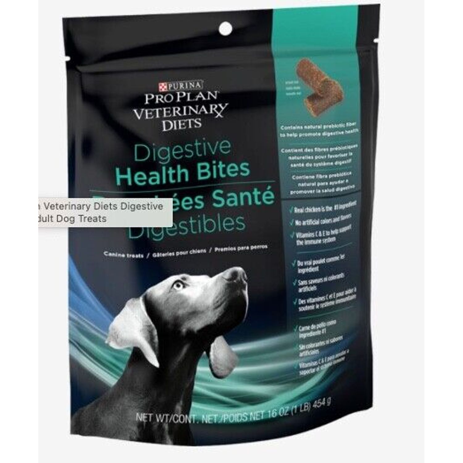 Purina Pro Plan Veterinary Diets Digestive Health Bites Dog Treats 16 oz. Pouch