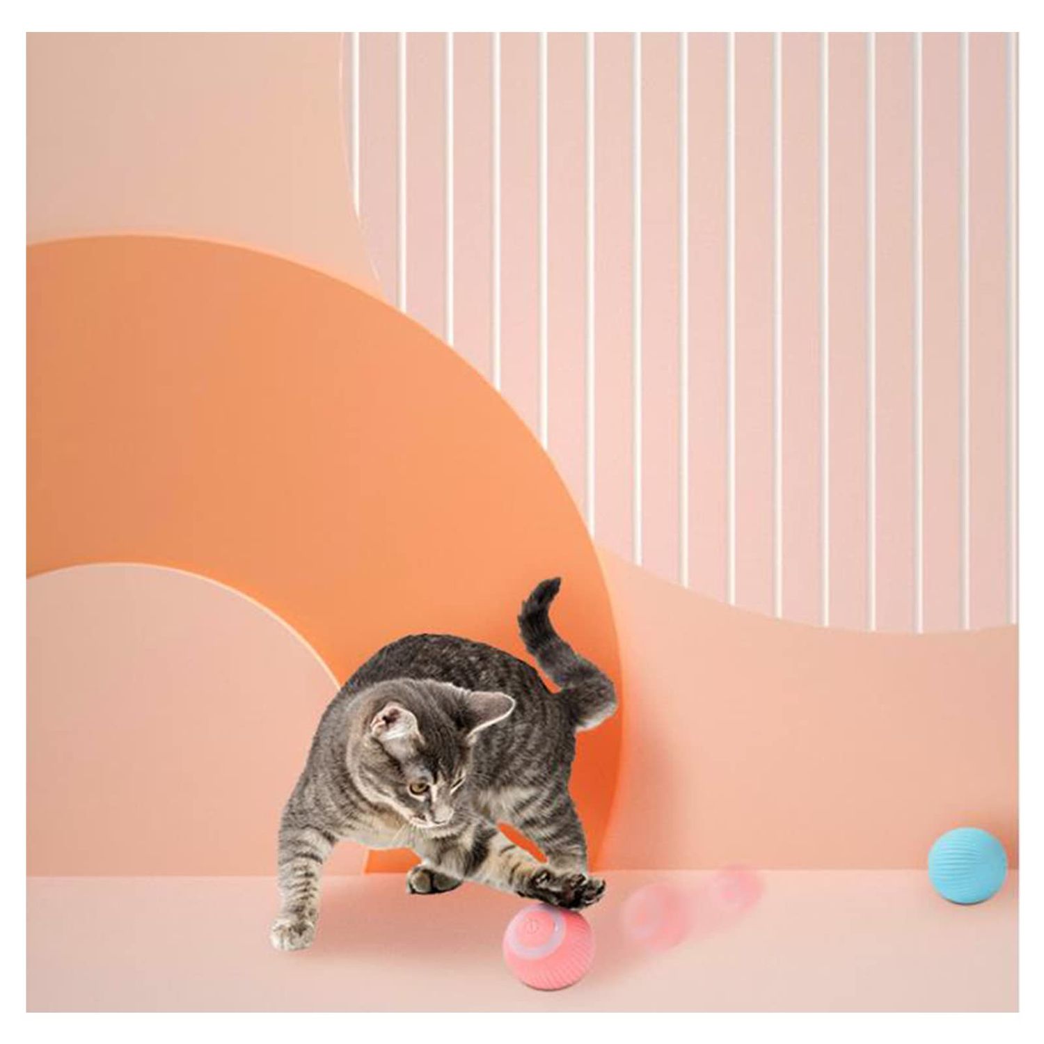 ZALBYUY Intelligent Interactive Cat Toys Ball with LED Lights, Cat Toys, Automatic Moving Rolling Ball for Indoor Cats, Cat Automatic Toy