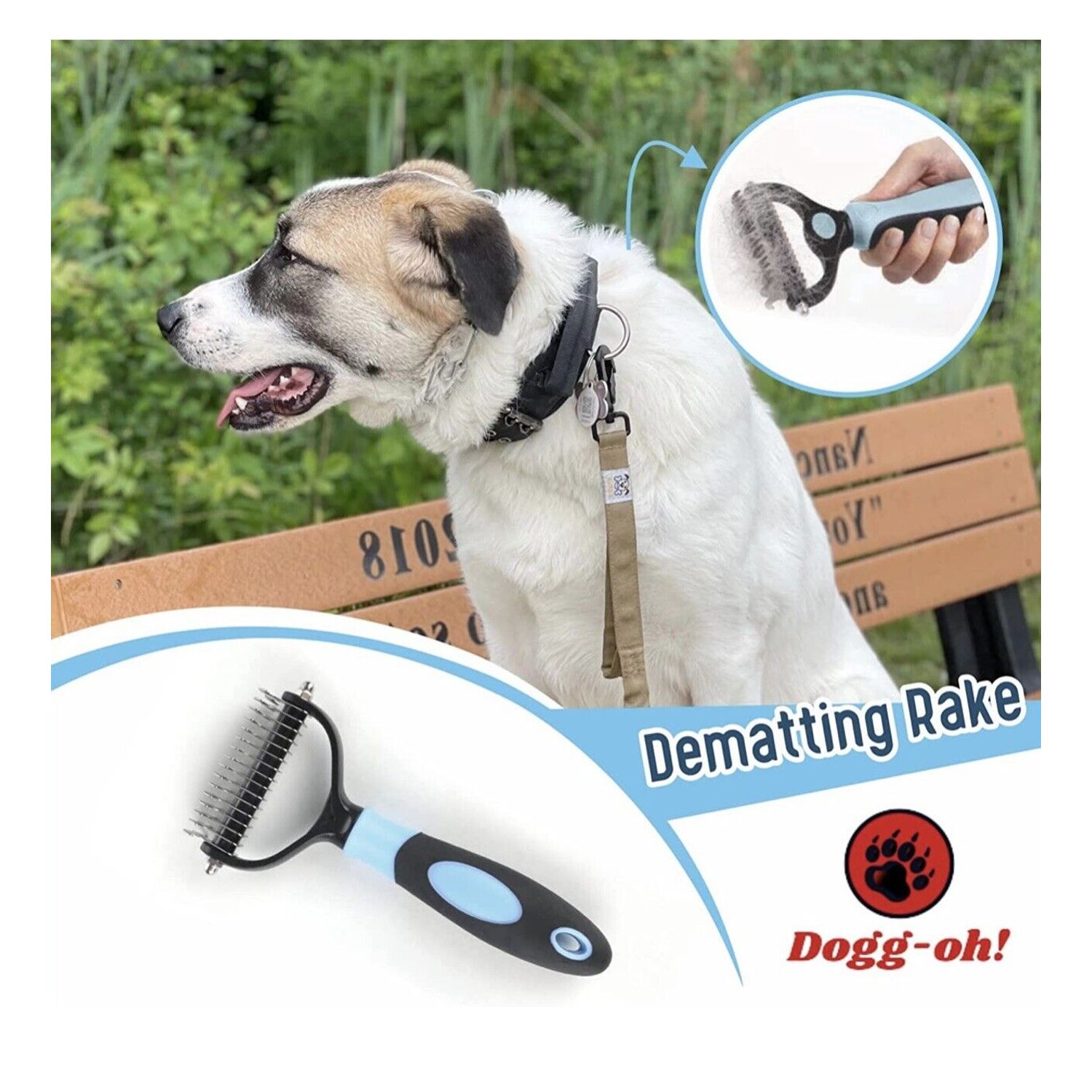 3-in-1 Professional Pet Grooming Tool 2 Sided Undercoat Comb, Rake, Nail Clipper