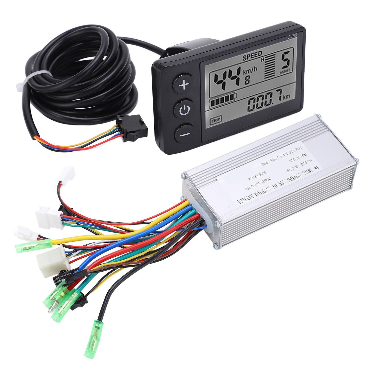 RiToEasysports Electric Brushless Controller Kit, 36/48V 500/750W Brushless Controller Kit with LCD 866 Display Meter 22A9 Tube for Electric Scooter