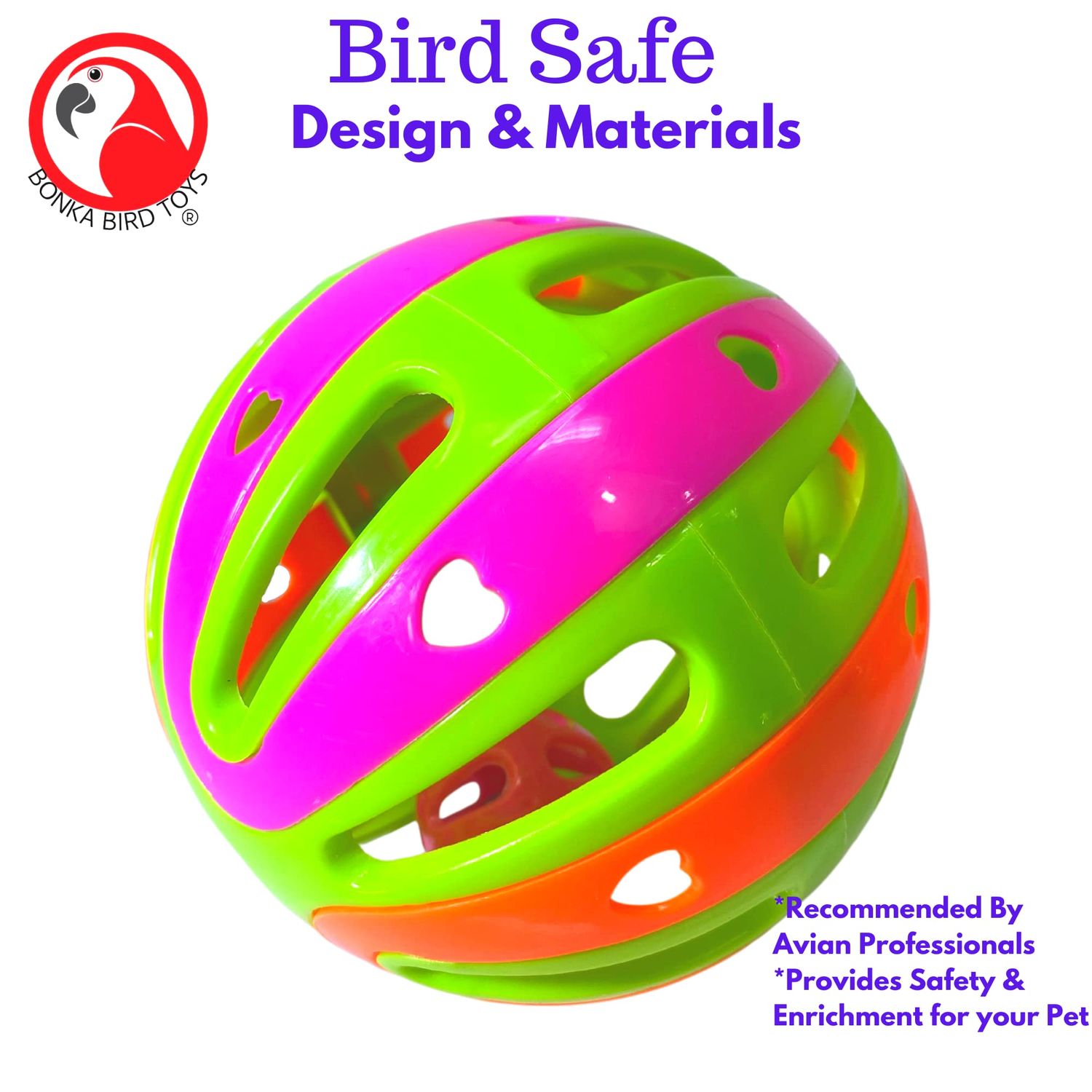 Bonka Bird Toys 3904 4.50" Carnival Ball Parrot Toy, Macaws, Amazons, African Greys, and Similar Sized Birds