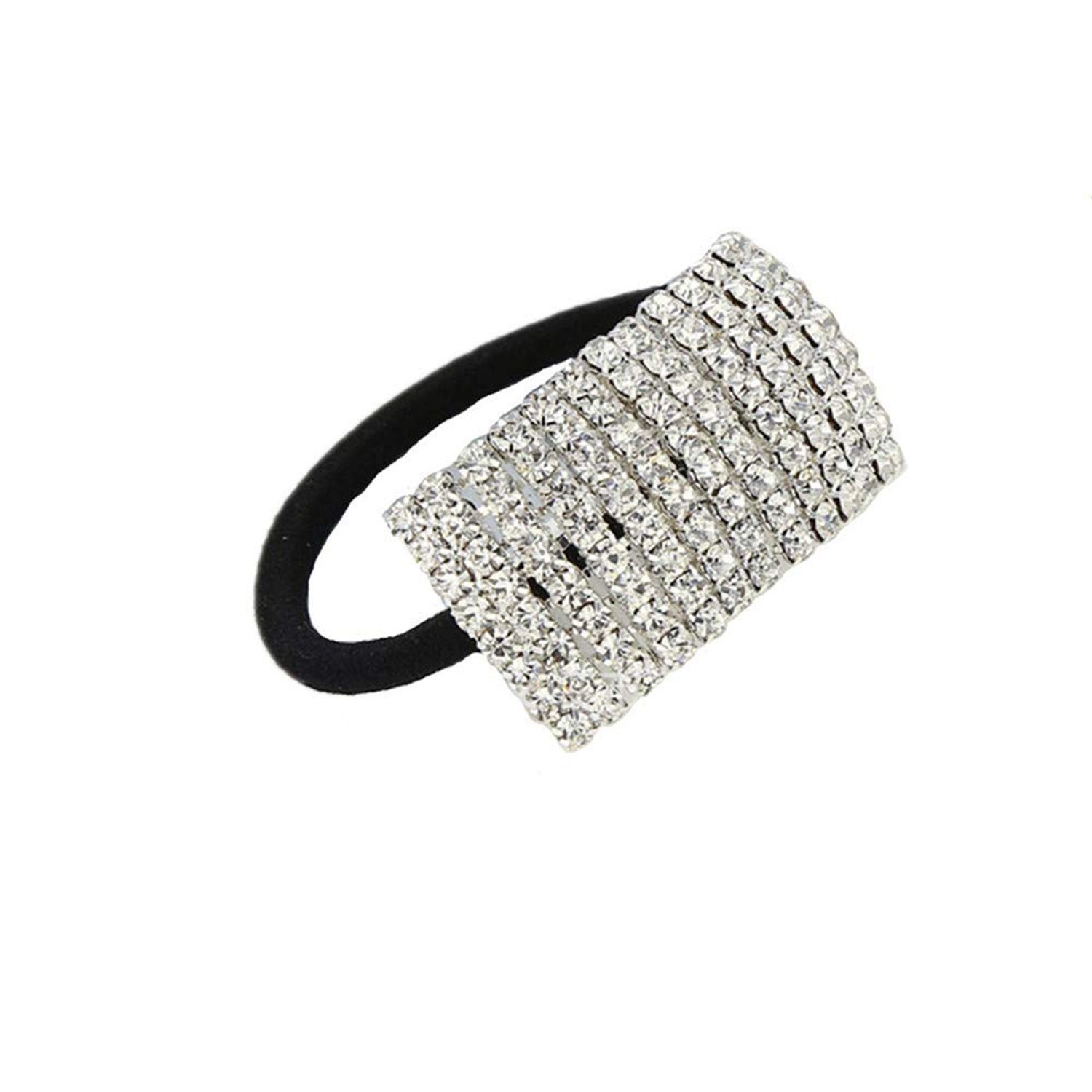 Xiwstar 5Pcs Women's Hair Bands Fashion Crystal Rhinestone Hair Ties Hairties Scrunchies Hair Accessories Ponytail Holder