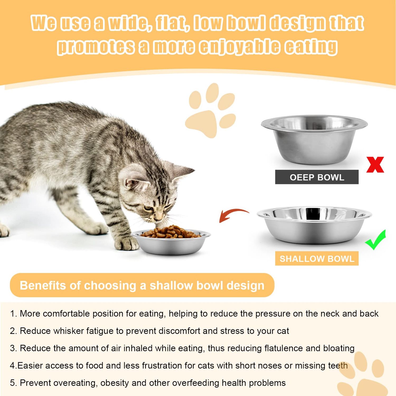 12 PCS Cat Bowls Whisker Friendly, Shallow Wide Flat Cat Food Bowls Stainless Steel,Metal Cat Dishes Whisker Fatigue Relief,Replacement Basic Cat Plates for Elevated Stand,Dishwasher Safe…