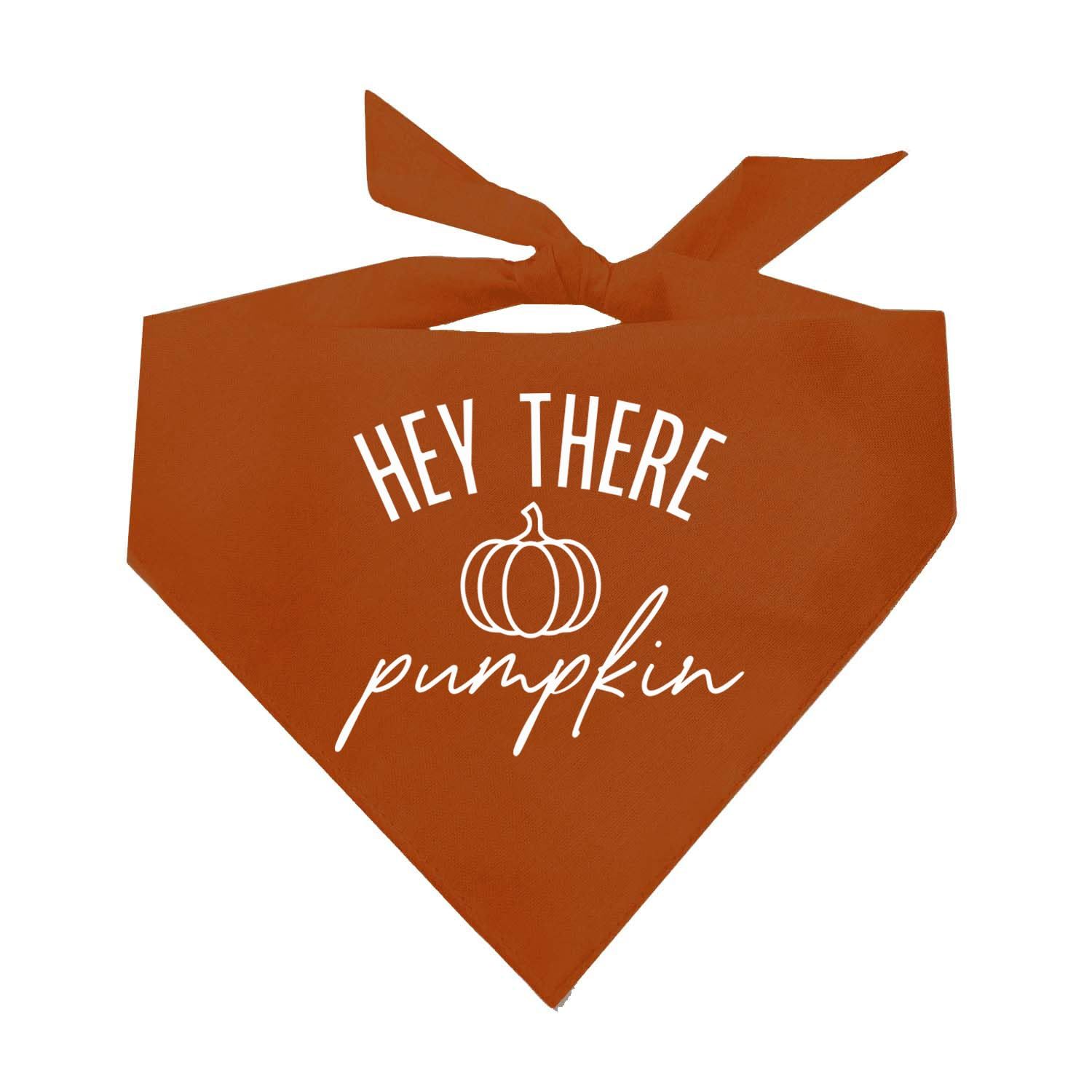Hey There Pumpkin Thanksgiving, Halloween Fall Dog Bandana (Dark Orange, OS 916)