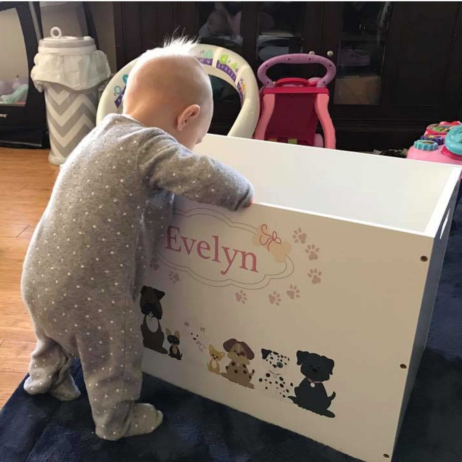 Personalized Toy Storage Box and Bin Newborn Gift (Mermaid)