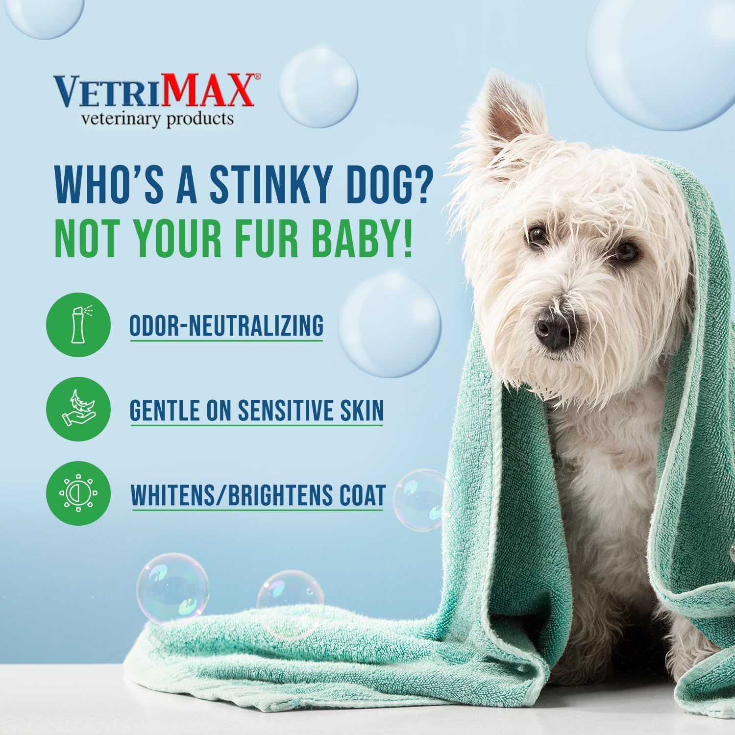 VetriMax Command Medicated Dog Shampoo for Itchy Skin, Anti-Itch Relief for Allergies and Dry Skin, Healing Soothing Pet Care Formula (4 oz)