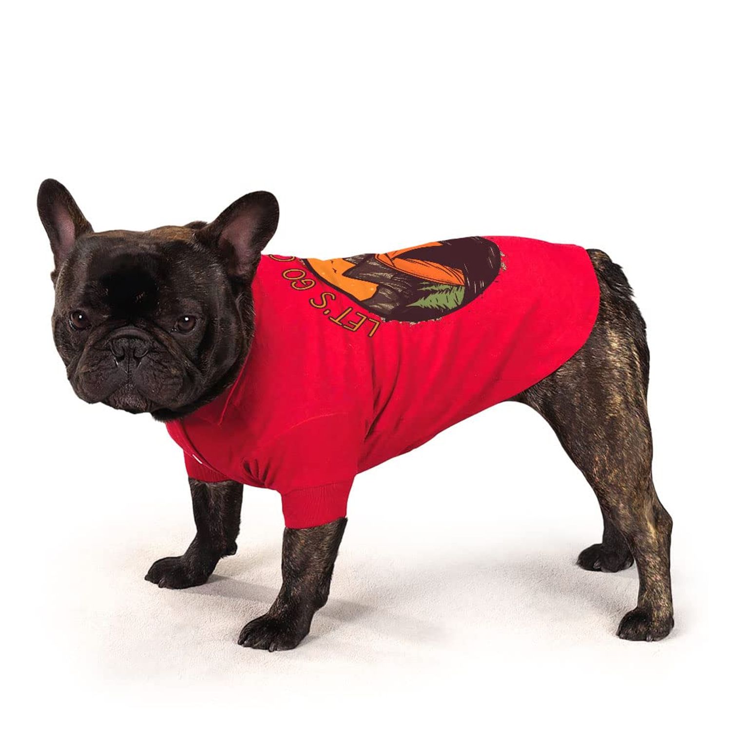Let's Go Camping Dog Polo Shirt - Tent Dog T-Shirt - Camping Dog Clothing - Red, M