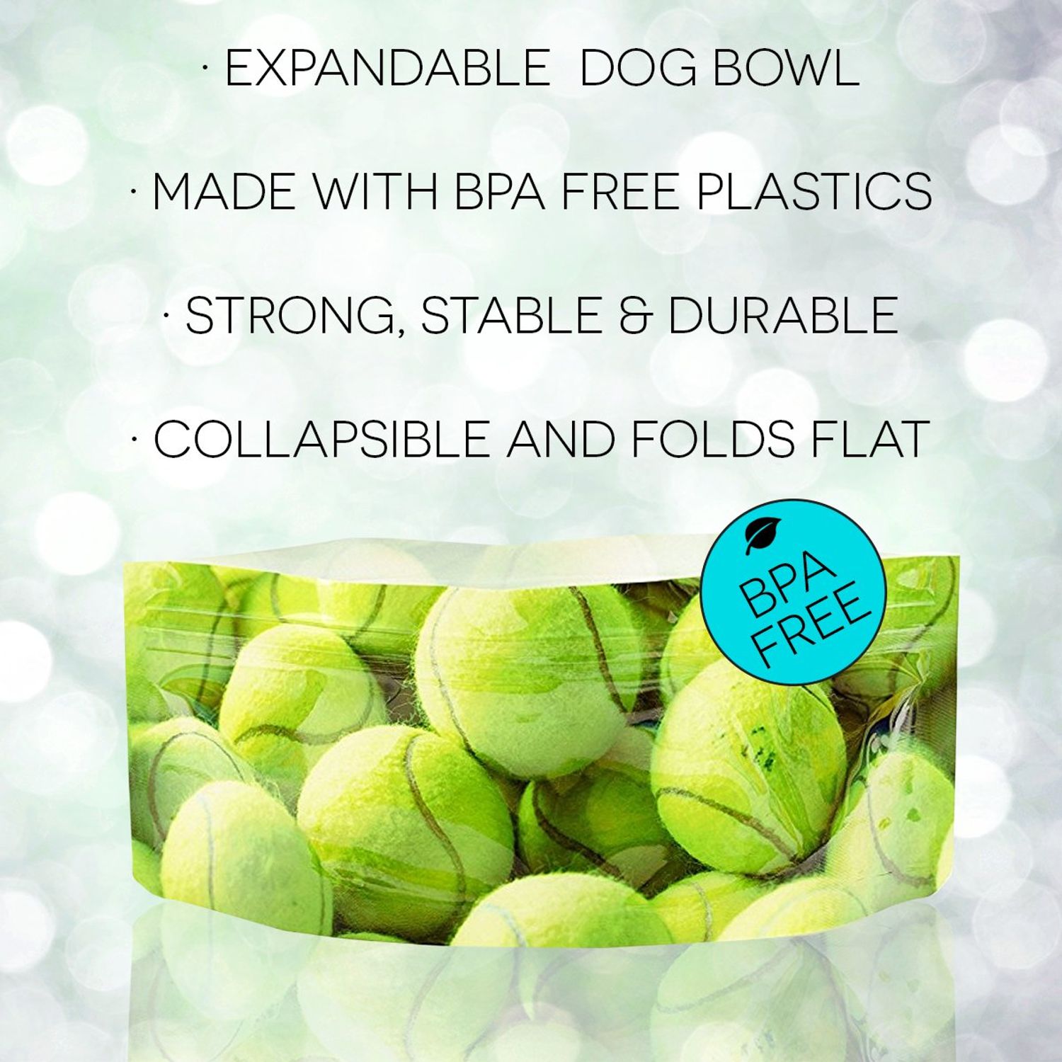 MODGY Collapsible Dog Food Bowl Dish, Reusable, Plastic Travel Size, Portable Container, Camping, Hiking, Car, Road Trip Essential, Cute Pattern, T-Balz, Pack of 2