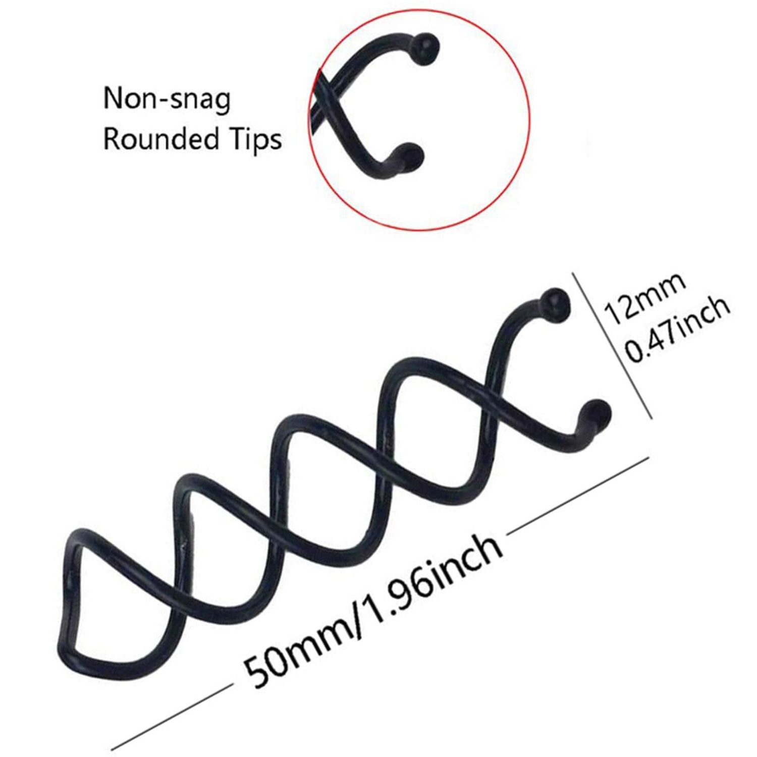 50Pcs Spiral Hair Pins, Non-Scratch Round Tips Hair Pins Spin Pins, Twist Hair Pins for Women Buns Girls, Hair Style DIY, Mini Bobby Pins Black