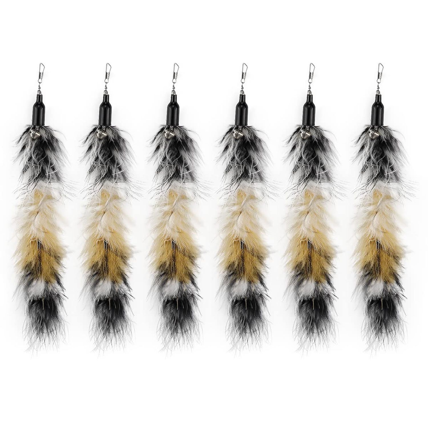 YOLUFER 6 PCS Replacement Plumes Interactive Cat Toy Refills Cat Toy Wand Replacement Teaser Refills for Cat Kitty Toys