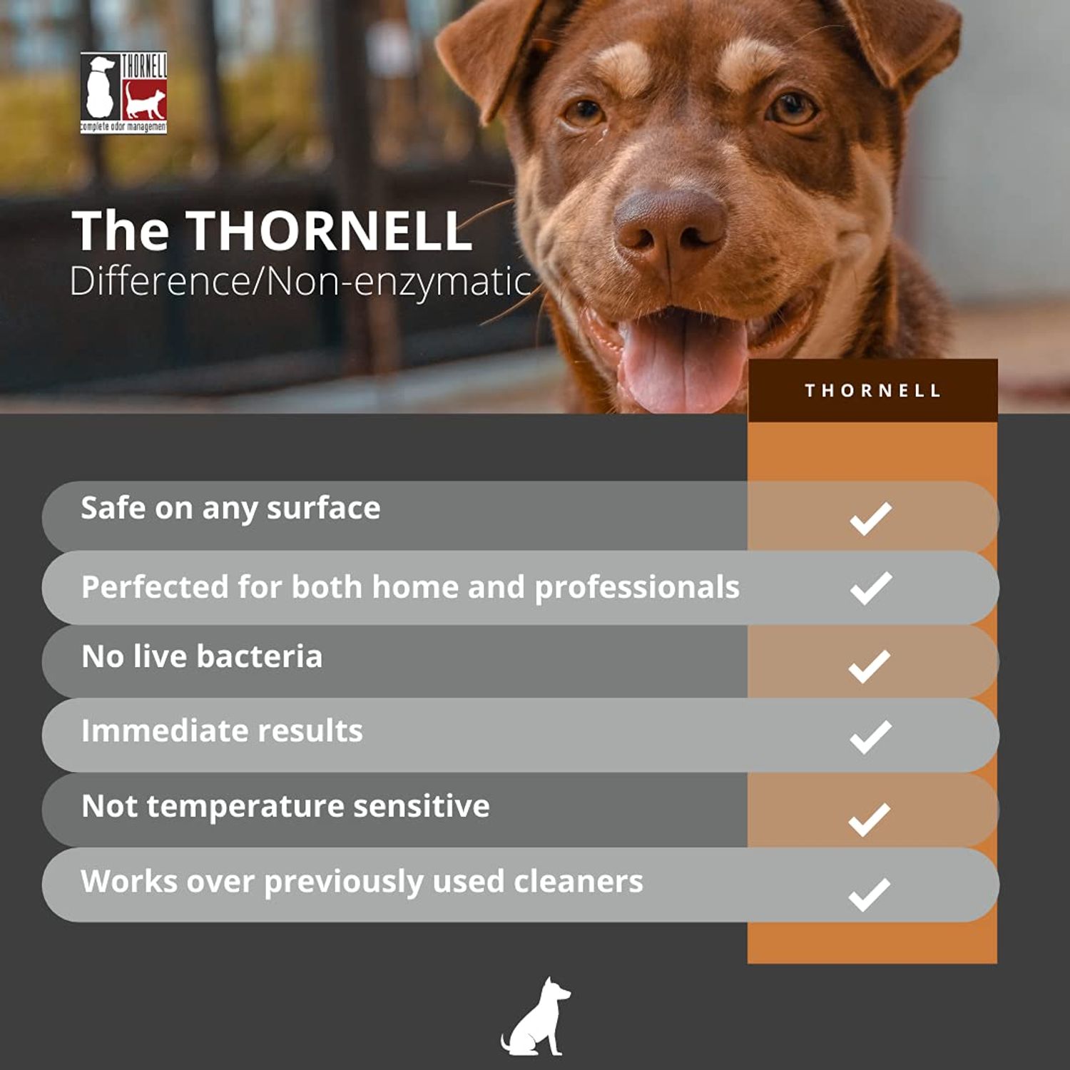 Thornell Dog Odor-Off Pet Odor Eliminator Soaker Bottle – 16 oz Ready to Use Dog Carpet Cleaner Soaker – Dog Urine Carpet Cleaner for Home, Glandular Secretions, Feces Odors on Carpet, Cages, & More
