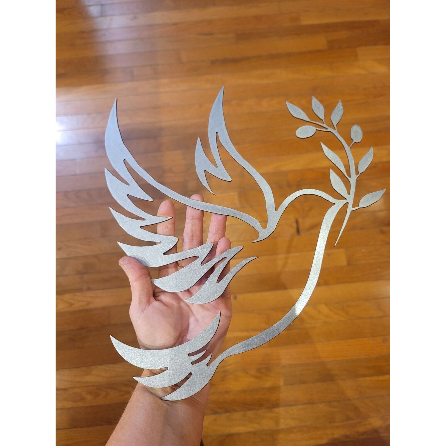 Peace Dove 13" olive branch metal Mother day gift  metal wall art decor present
