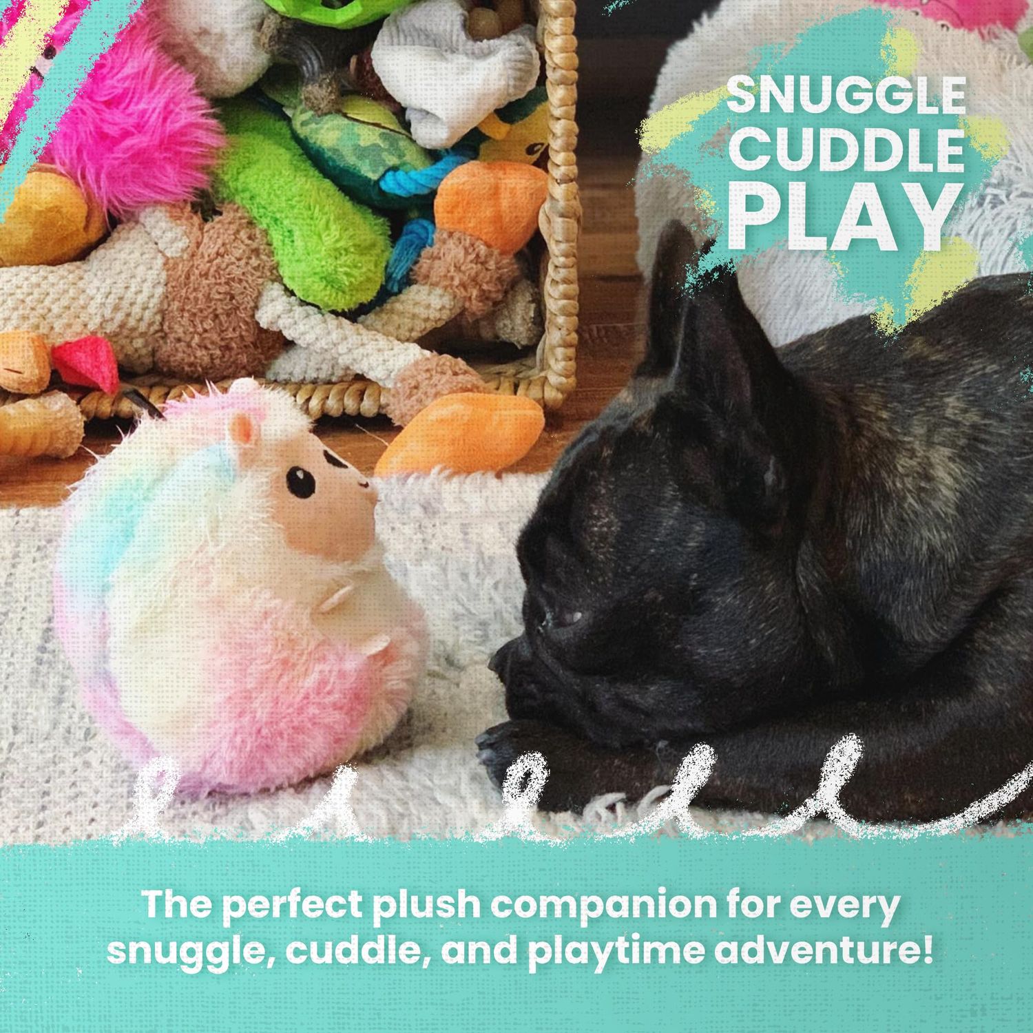 Snugarooz Momma Llama Dog Toy with Repair Patch – Soft Tie-Dye Plush - Iridescent Horn - Crinkle & Squeaker – Perfect Cuddle Buddy