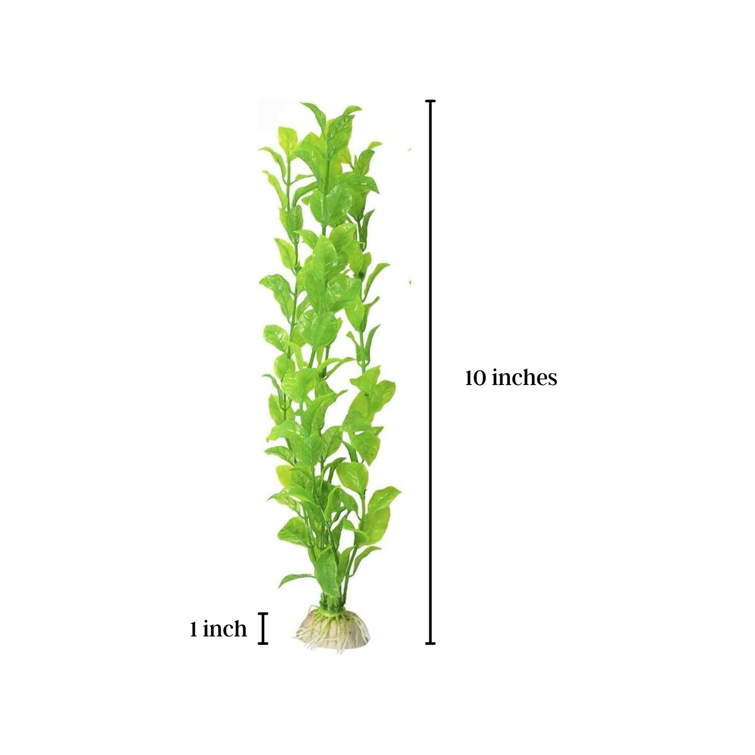 SunGrow Plastic Aquarium Plant Set, Vibrant Green Leaves with Resin Base, 3 Pieces per Pack