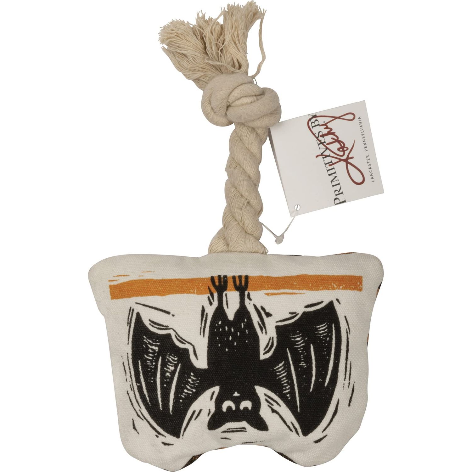Primitives by Kathy Bat Design Double Sided Cotton Dog Toy with Rope