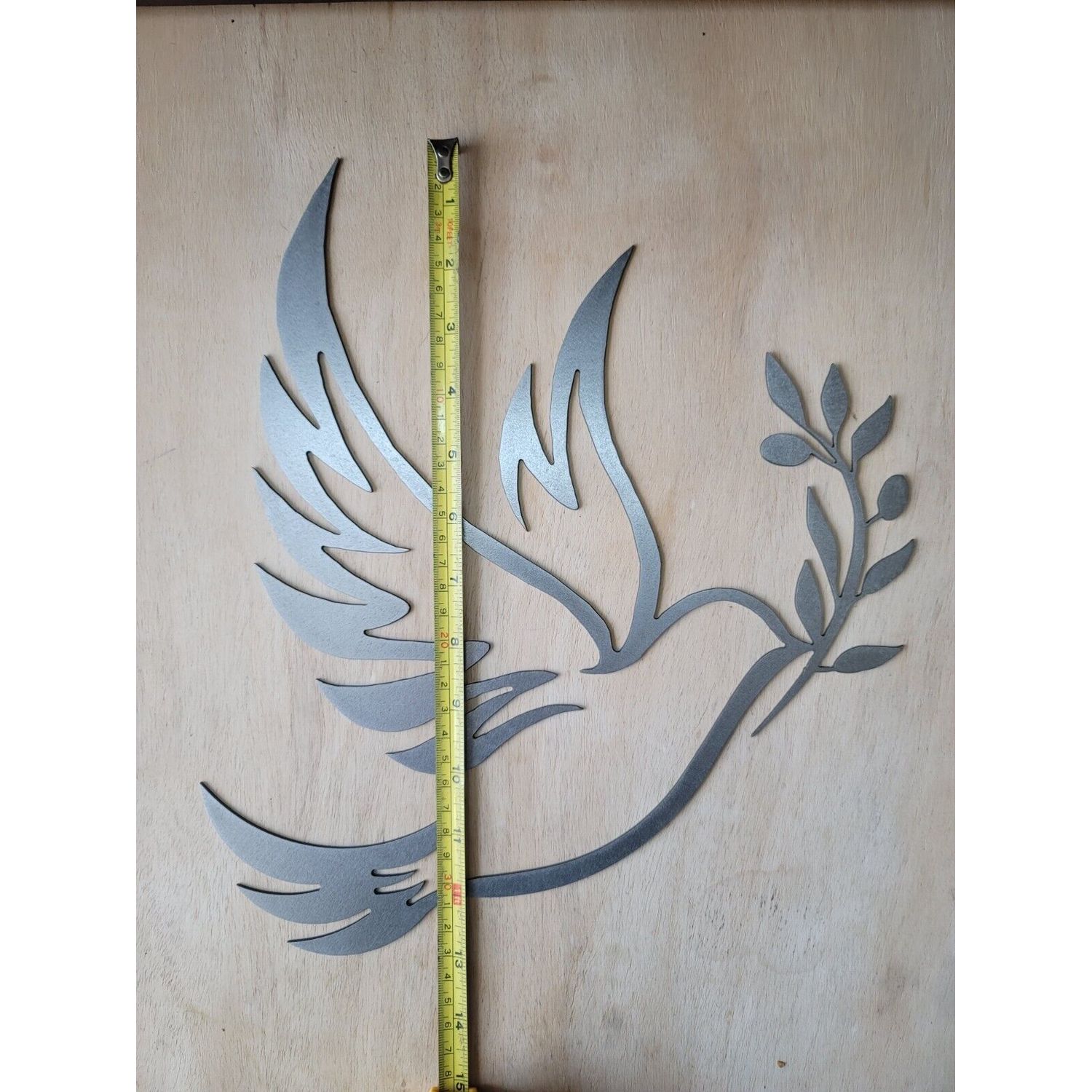 Peace Dove 13" olive branch metal Mother day gift  metal wall art decor present