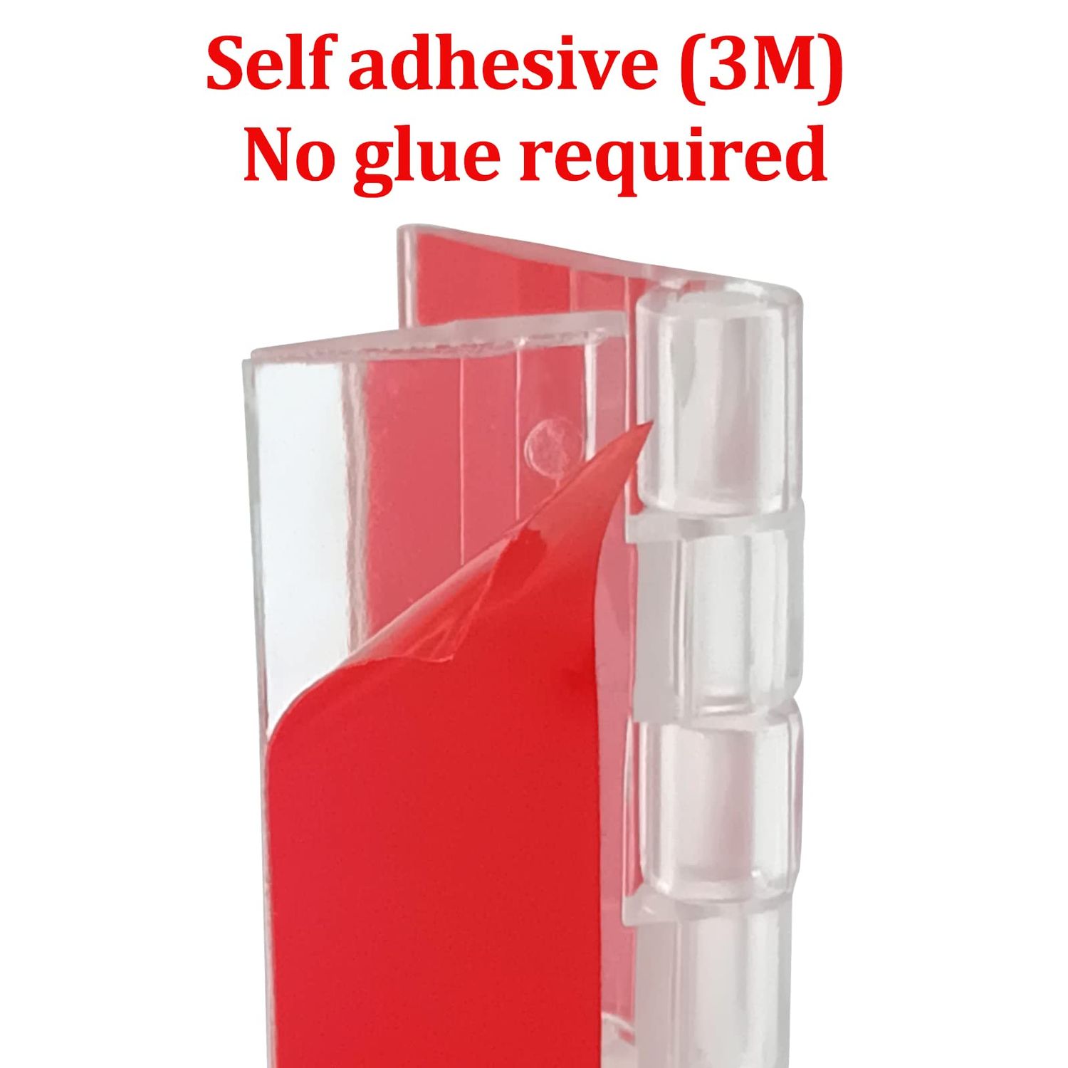 15 Pcs Acrylic Hinge 30x35 mm and Self-Adhesive Latch Buckles Kit, Transparent Plastic Continuous Piano Hinges,Self-Adhesive,for DIY Clear Containers, Acrylic Box, Cabinets, Aquarium