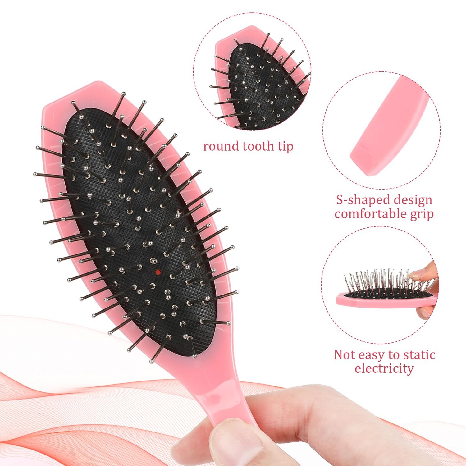 Wig Brush for Synthetic Wigs,2 Pack Wig Hair Brush Stainless Steel Wig Wire Brush Portable Hair Brush Professional Synthetic Hair Brush Wig Hair Combs Hair Extension Brush for Women