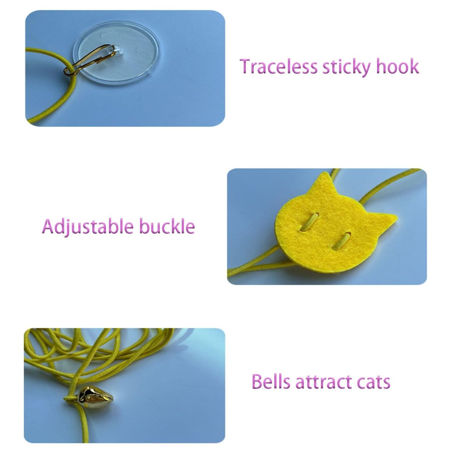 Ainvhh 5 PCS Interactive Cat Feather Toys, Hanging Door Cat Toy Retractable Cat Teaser Toys Indoor Feather Kitten Fun Mental Physical Exercise Kitten Toys