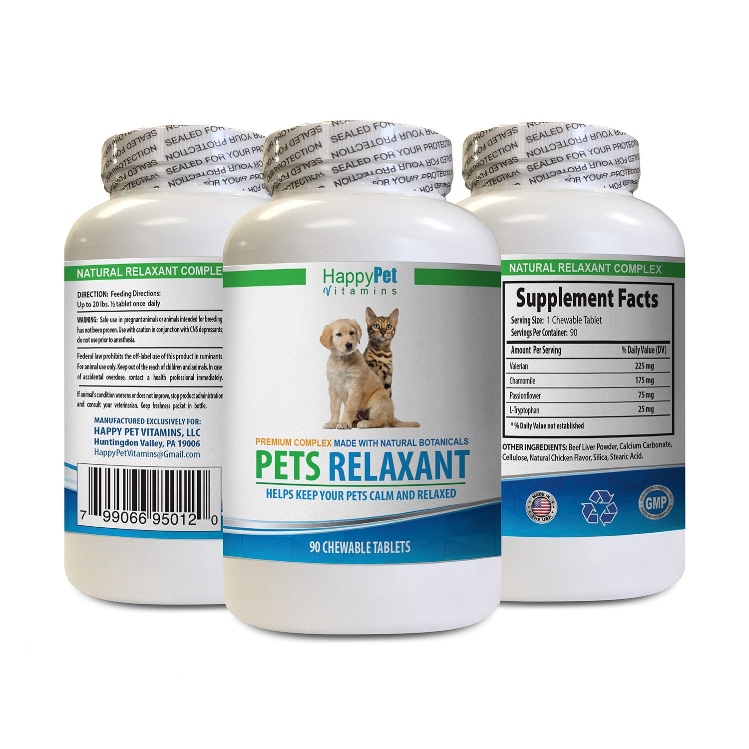 Dog Aggression Formula - PET Relaxant - Made for Dogs and Cats - Natural Anxiety and Stress Relief - Mood Boost - Best Formula - Valerian Root Dog Treats - 1 Bottle (90 Treats)