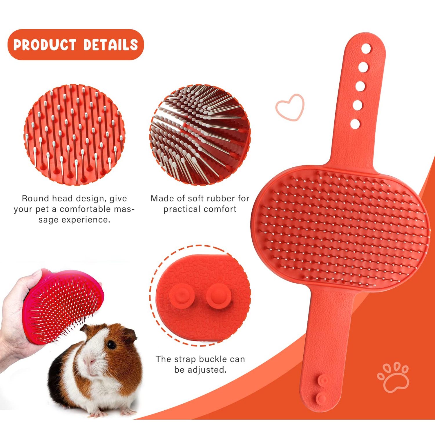 Cat Grooming Kit Set with Pet Shedding Slicker Brush Nail Clipper Trimmer Pet Massage Bath Glove Flea Comb for Bunny Puppy Kitten Guinea Pig Chinchilla Ferret Small Animals (Red, Pink)