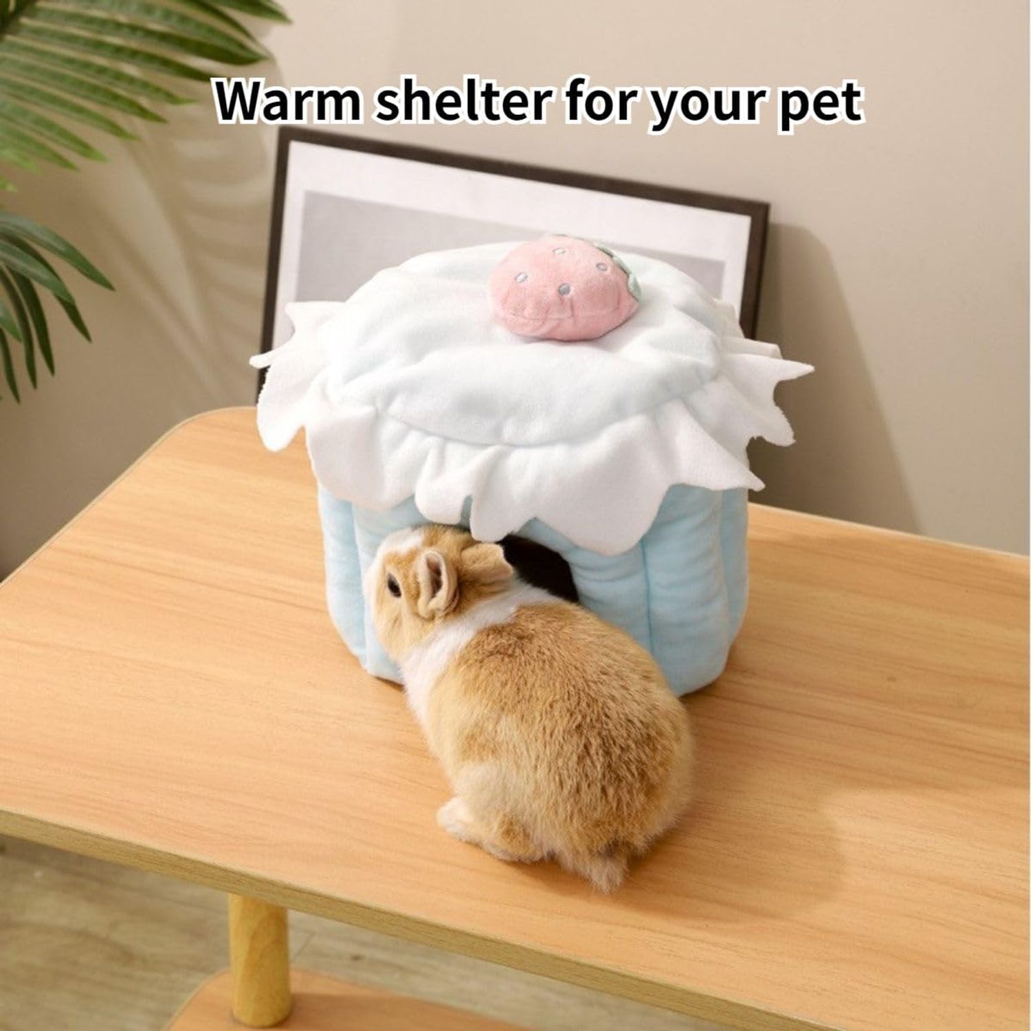 Copfeu Cake Shaped Guinea Pig Hideout Tunnel, Cage Accessories for Bunny, Hamster, Chinchilla, Ferret, Rabbit and Other Small Pets (Pink, Medium)