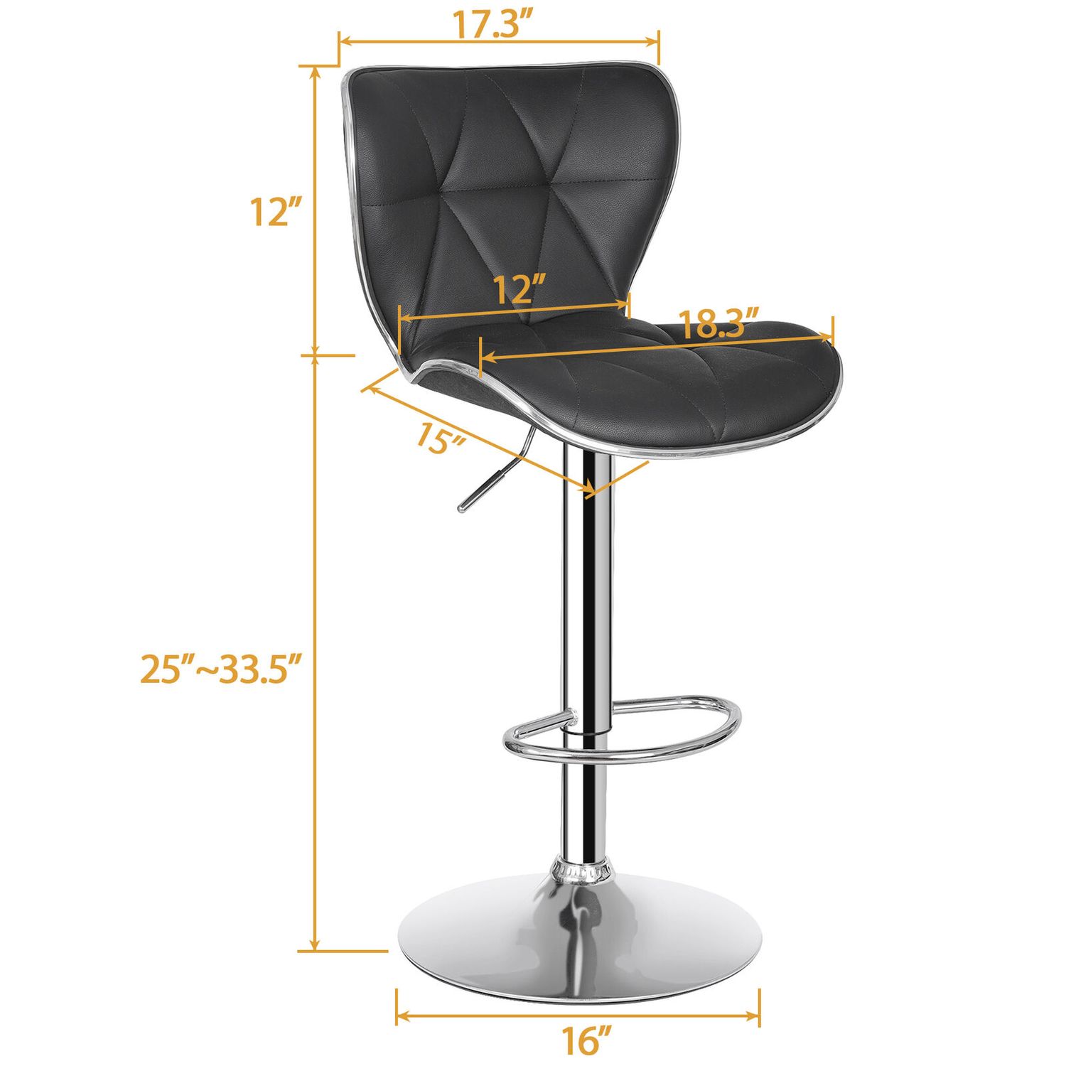 Shell Bar Stools Set of 4 Adjustable Height Swivel Bar Stools Dining Chairs Home