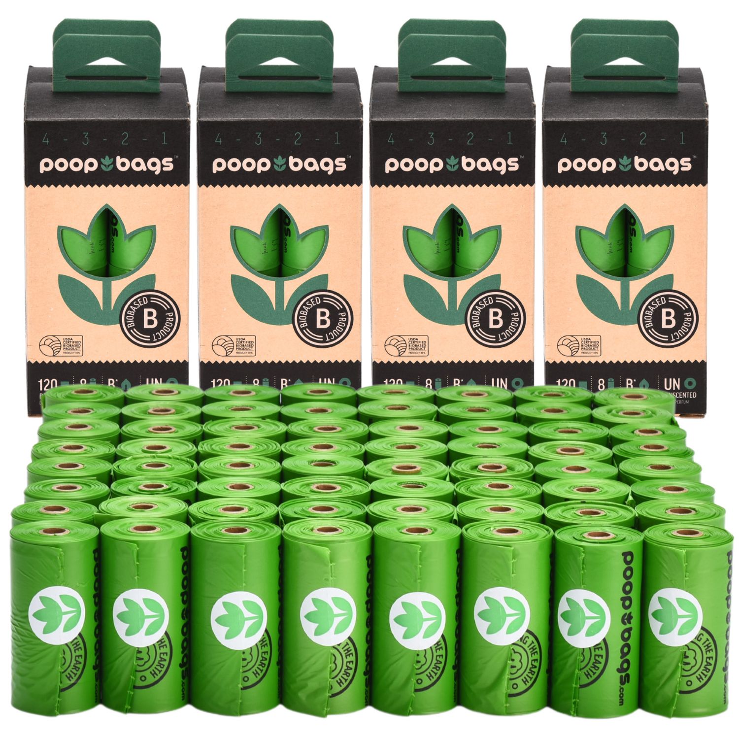 The Original Poop Bags® Pet Waste Bags Countdown Roll® Biobased Poop Bags, 960ct