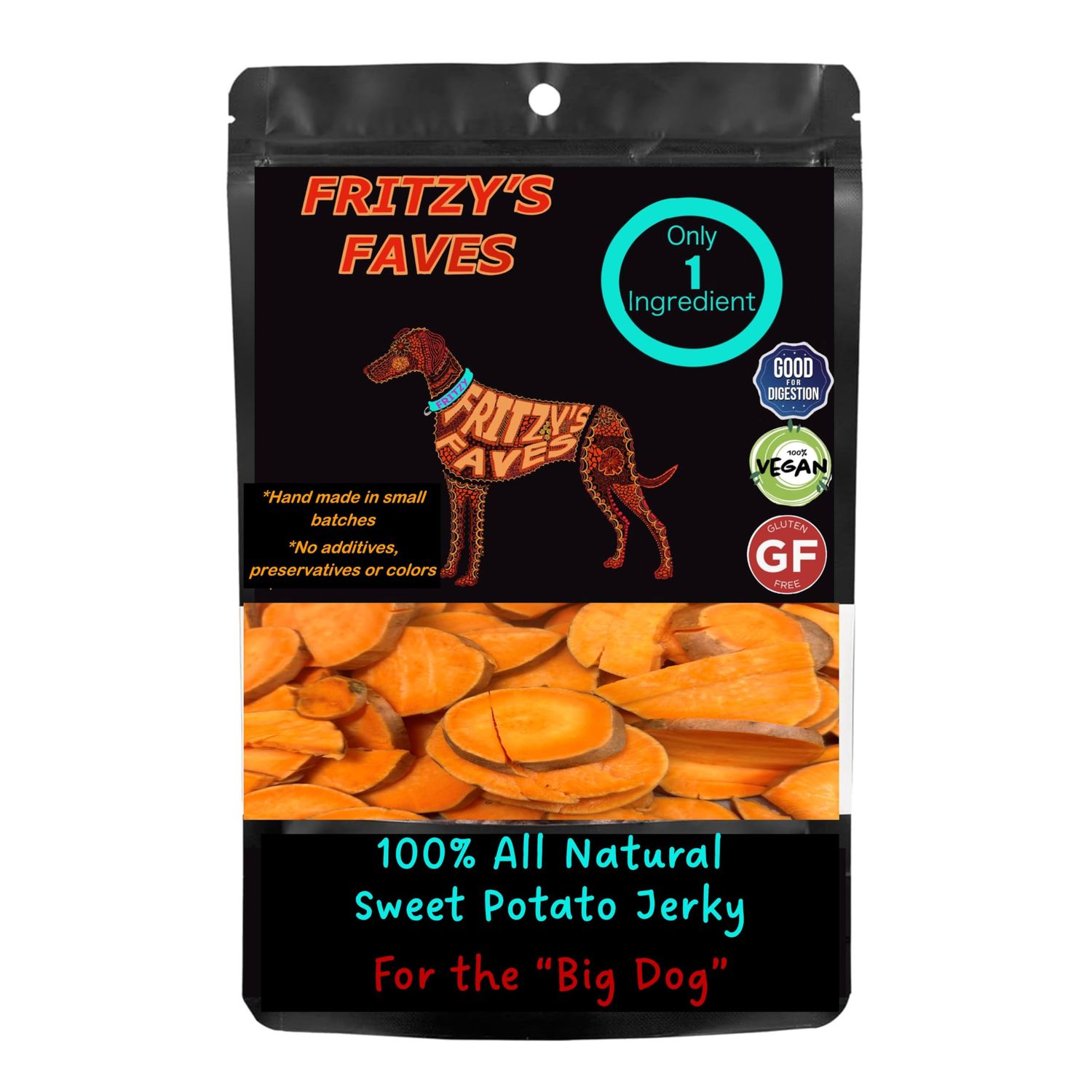 TV's Deli & Diner Fritzy's Faves | Sweet Potato Dog Treats | 100% Natural Dog Treats | Great for Digestion & Dental Health | Handmade (10oz)
