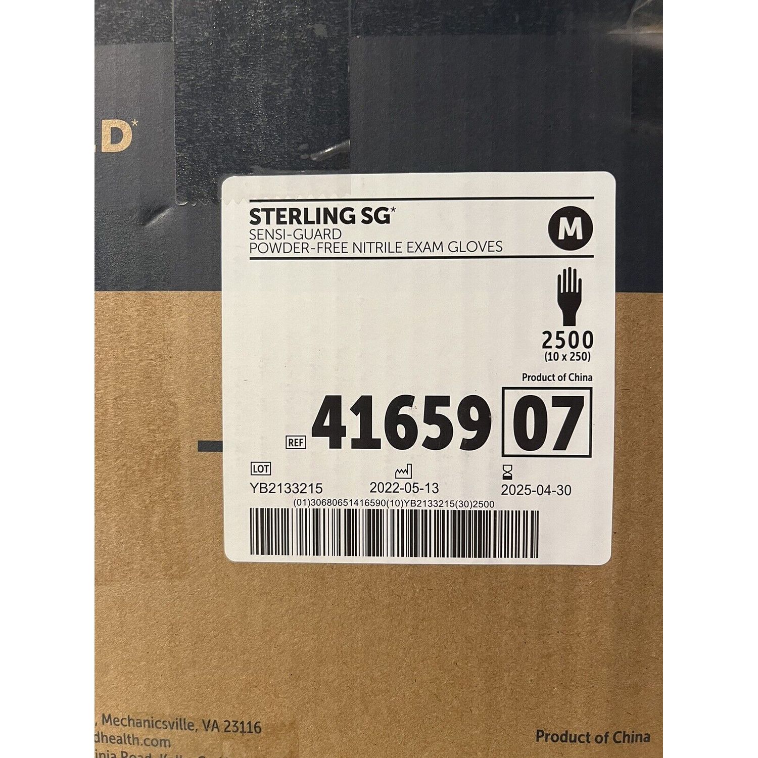 Medium Halyard Sterling Nitrile Exam Gloves (2500 counts) 41659 02 or 07 or 06