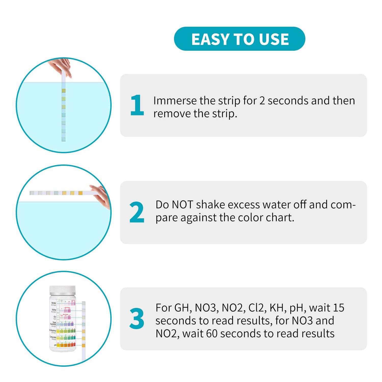Aquarium Test Strips for Fish Tank: 7-Way 150 Strips Aquarium Water Test Kit Freshwater Saltwater Testing pH Nitrate