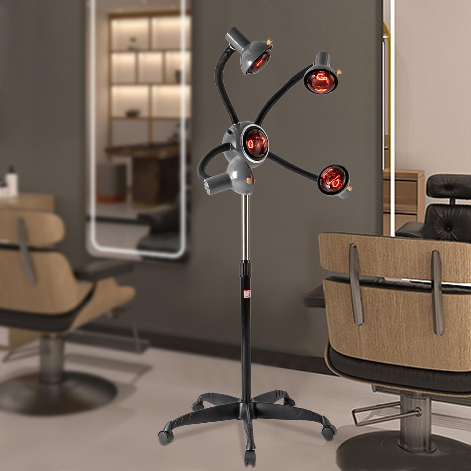 DDBESSIC 5 Head Infrared Heat Lamp, Hair Dryer Salon Hair Steamer Adjusting Height Infrared Hair Color Processor Machine Salon Hair Equipment Hair Dryer Stand