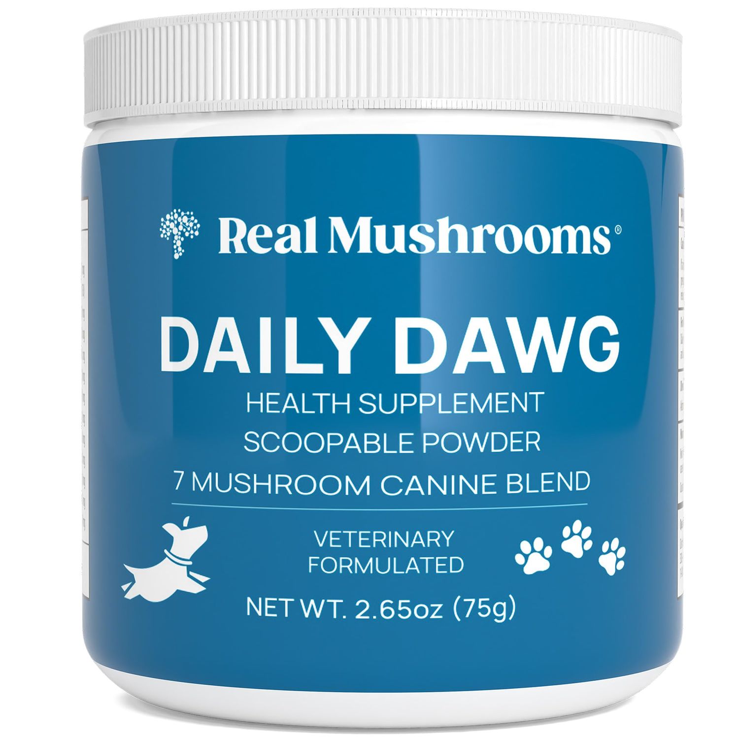 Whole Dog Health with Digestive and Immune Support - (2.65 oz) Bulk Mushroom Powder Supplement & Dog Vitamins with Real Mushrooms Lion's Mane, Cordyceps Mushroom, Turkey Tail, Reishi & Shiitake