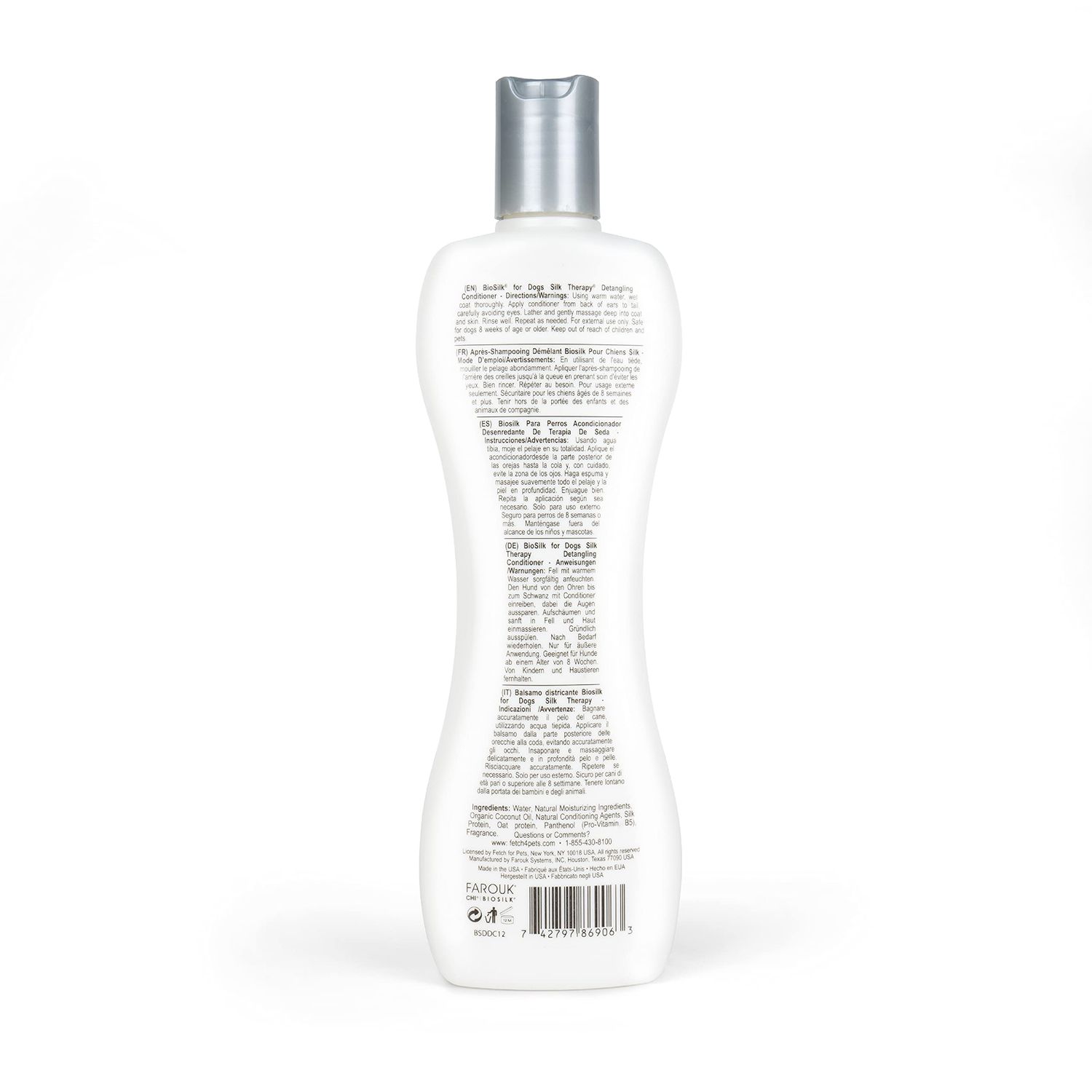 BioSilk for Dogs Silk Therapy Dog Detangling Conditioner - Moisturizing Dog Hair Detangler for Dematting, Conditioning Matted Hair and Tangle Remover - Dog Grooming Supplies, 12 Fl Oz