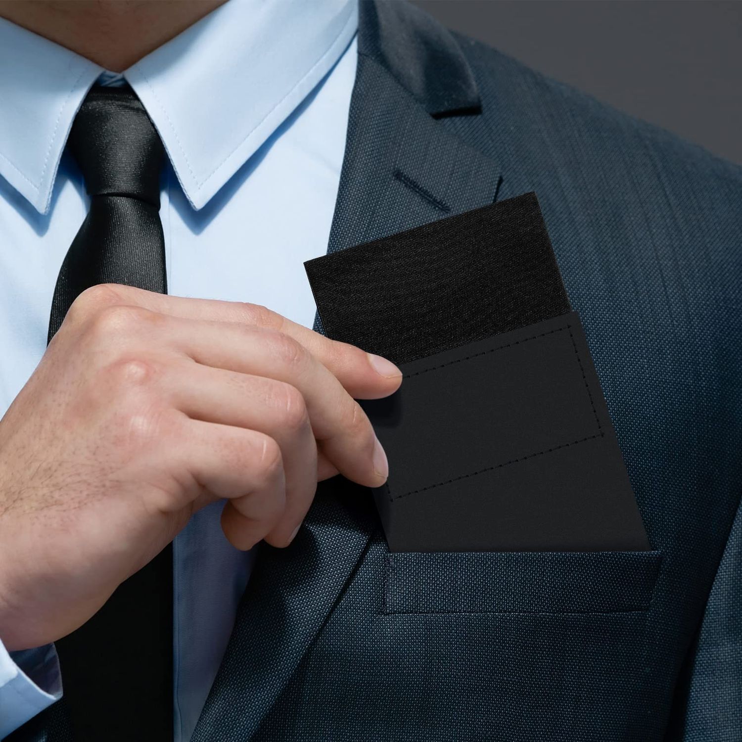 Xuhal 12 Pcs Men's Flat Prefolded Pocket Square Masculine Polyester Suit Rectangular Pocket Square Handkerchief on Card, 12 Colors