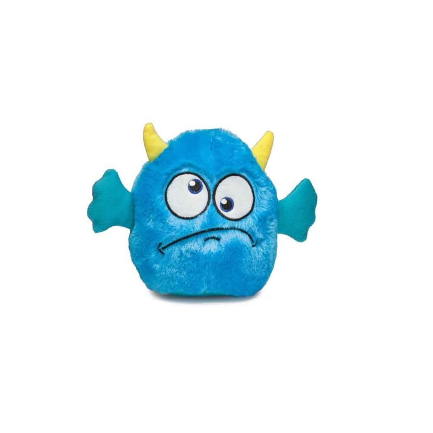 PUREPET Rock Monster 7" Dog Toys Soft Ball Shape Plush Squeaker Silly Faces 7" Choose Color or Set (Purple)