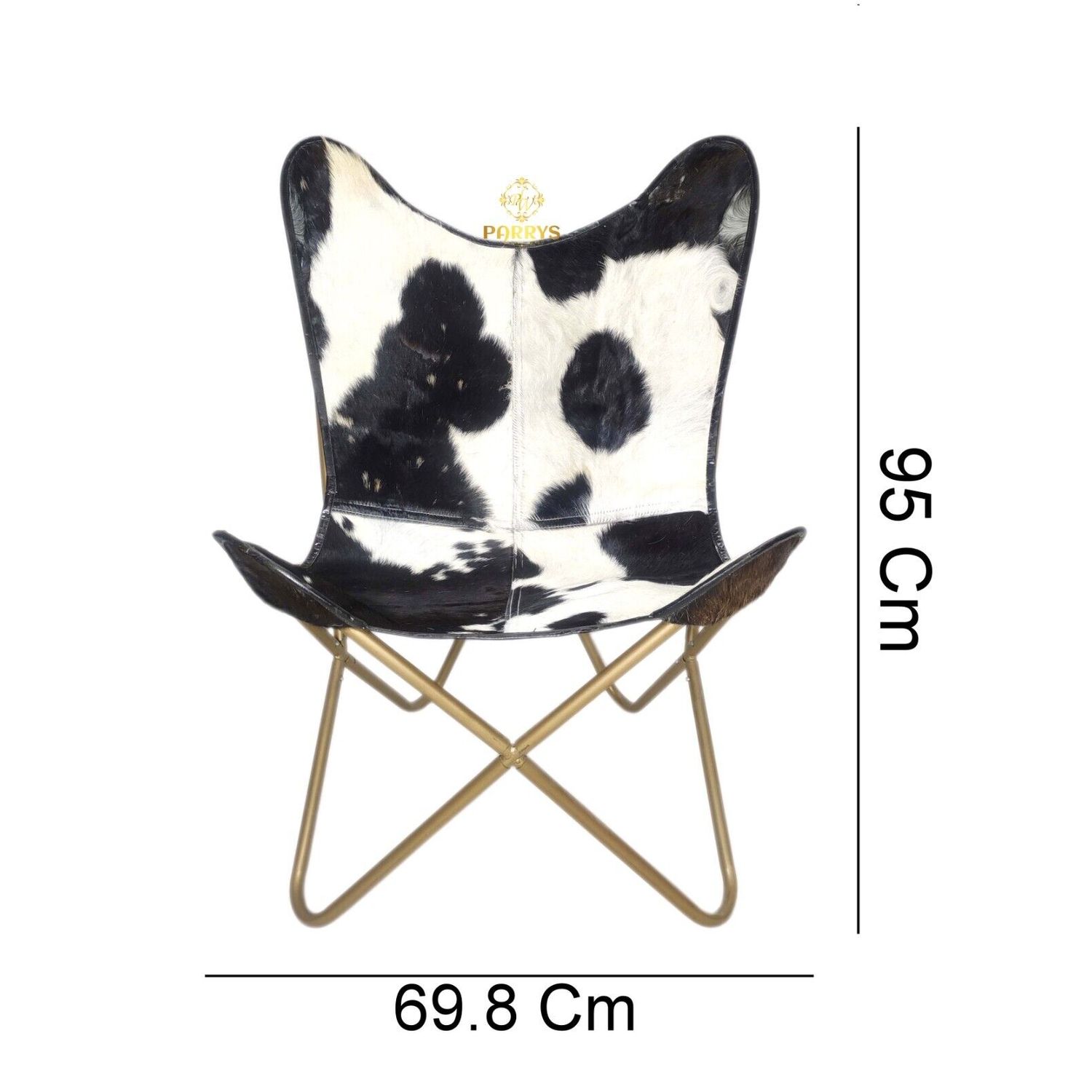 Black  And White Genuine Leather Office Chair, Handmade Relaxing Chair PL2-128