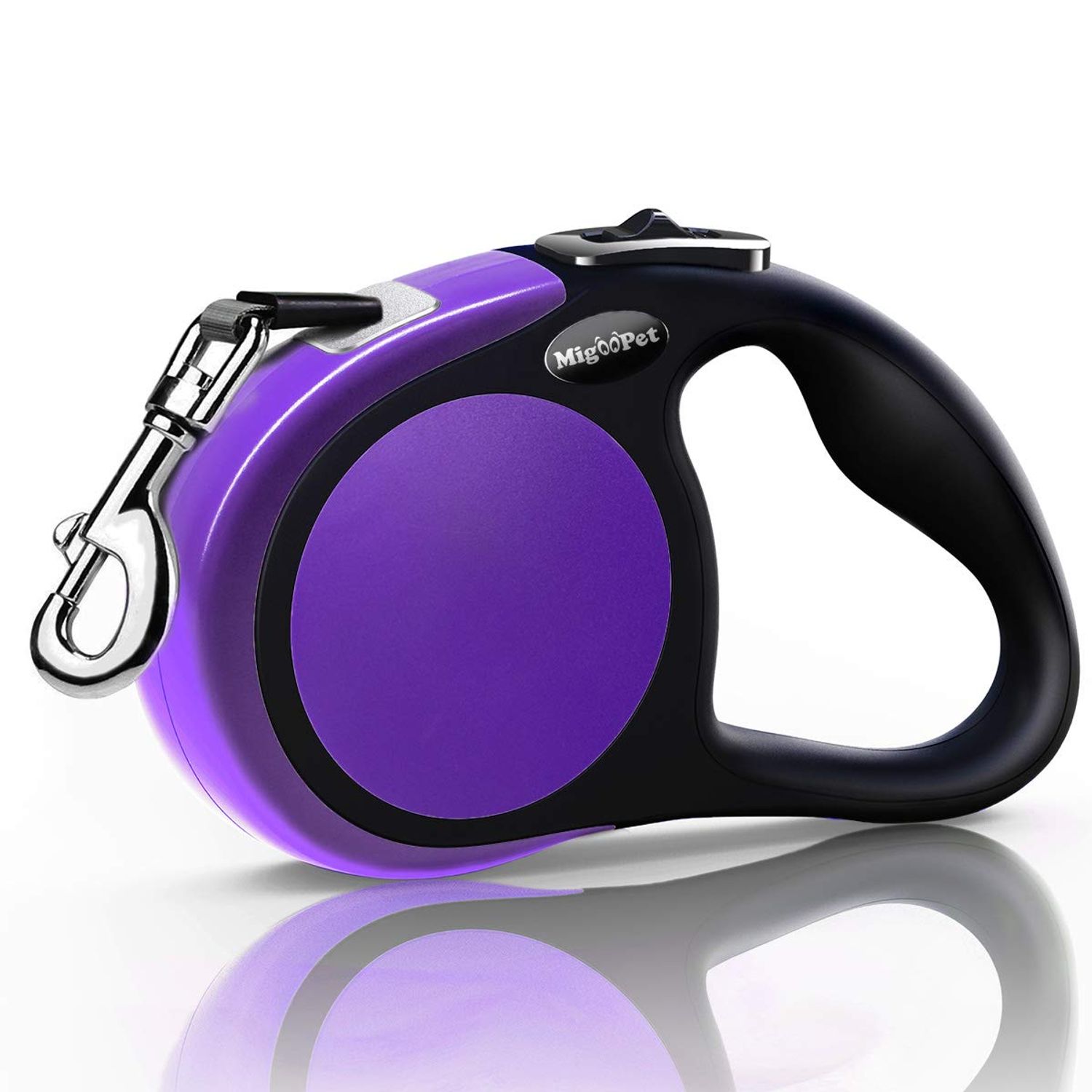 Heavy Duty Retractable Dog Leash-16ft Strong & Durable Walking Leash for S to L Dogs up to 45/115 lbs, Upgraded Lock System, Non Slip Grip, Tangle Free (Medium-Large Sized Dogs, Purple)