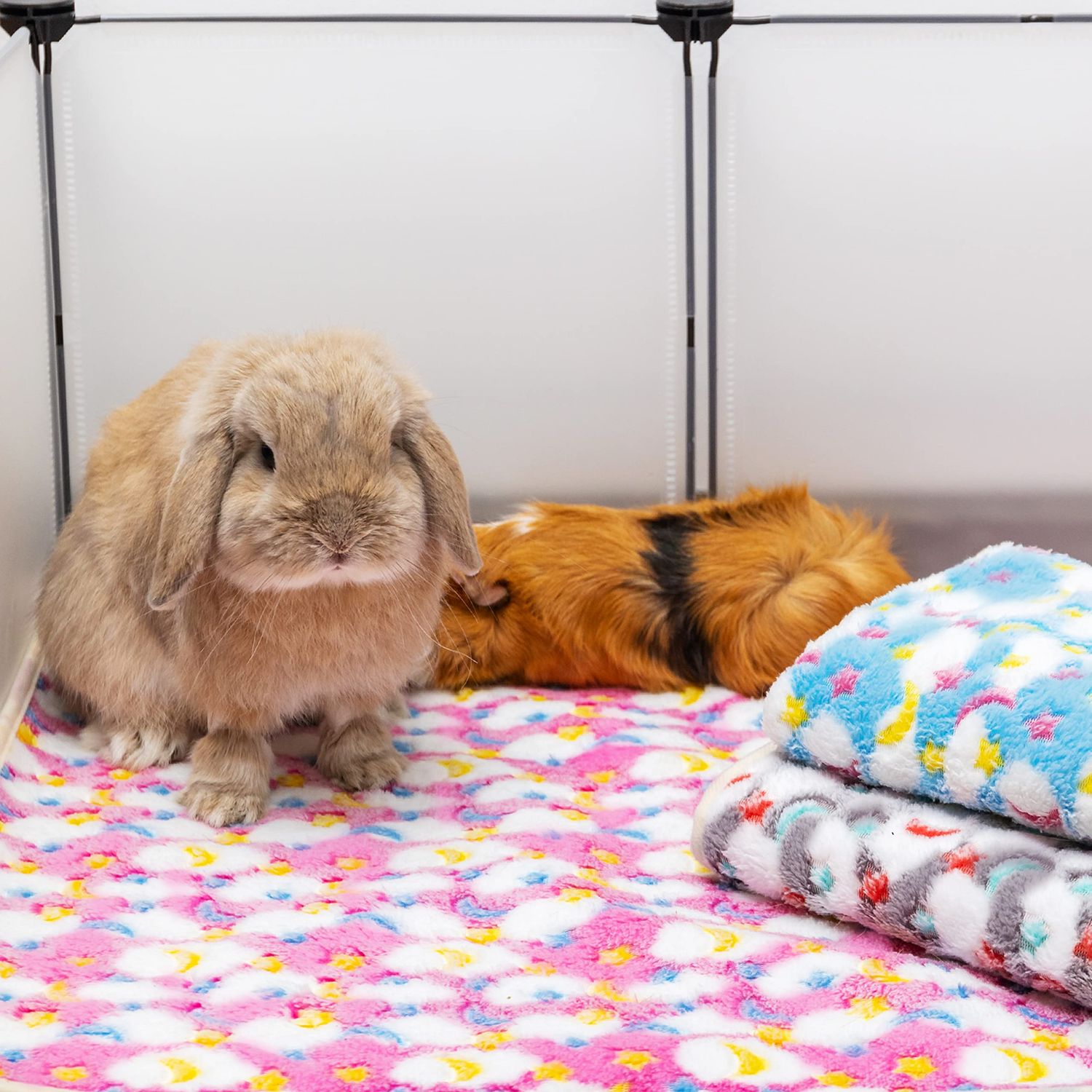 CUSOZWO Guinea Pig Bedding Mat - 3 Pack Waterproof Washable Rat Cage Liner Bedding Accessories Soft Fleece Blankets for Rat, Rabbit, Chinchilla, Hedgehog, Ferret, Hamster, Small Animals
