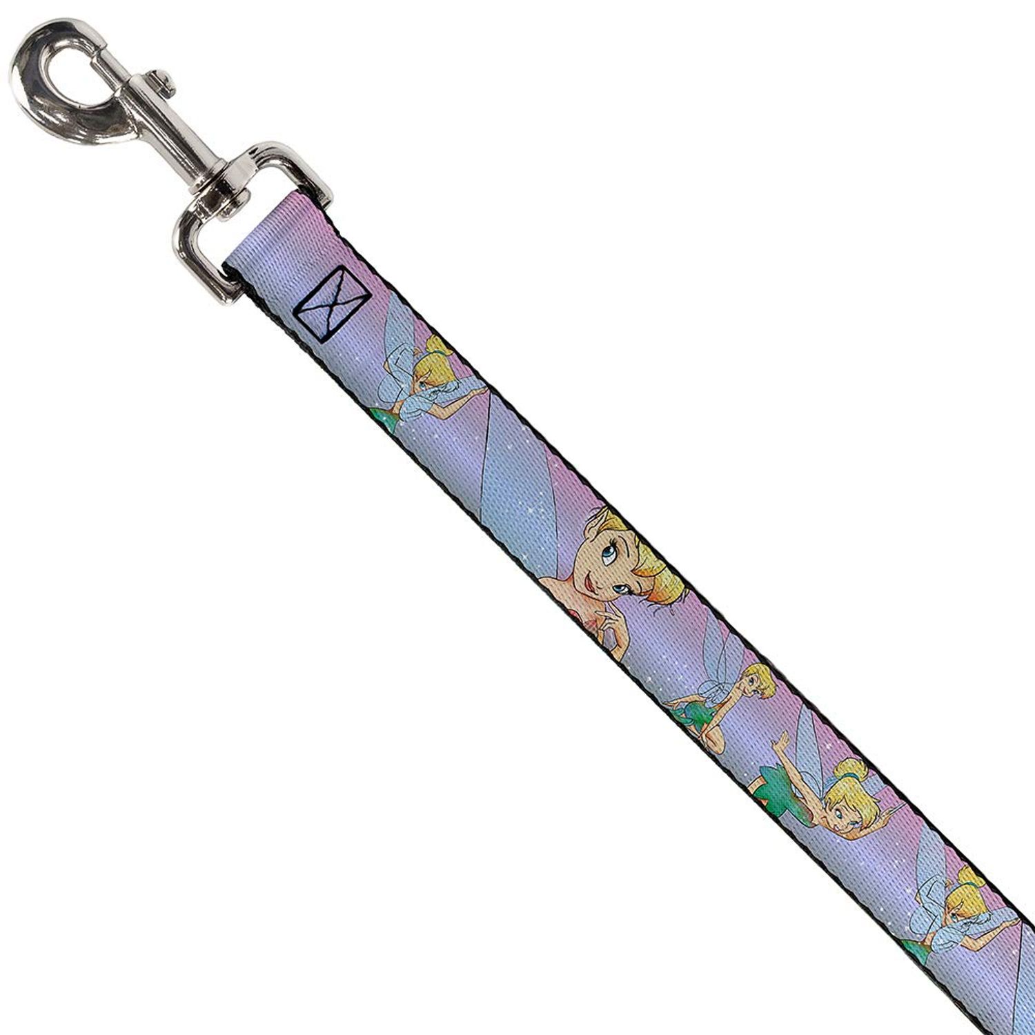Buckle-Down Pet Leash - Tinker Bell Poses Purple/Pink Fade - 6 Feet Long - 1/2" Wide