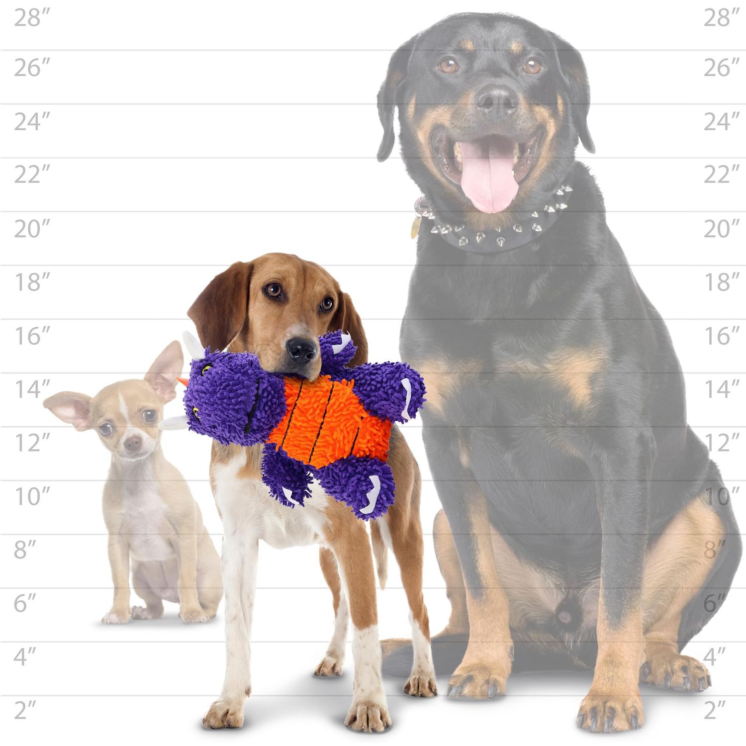 MIGHTY- Microfiber Ball- Medium- Dragon – Made with Squeaker Balls and Minimal Stuffing. Strong & Tough. Interactive Play. Dog Toy Machine Washable & It Floats. (Purple)