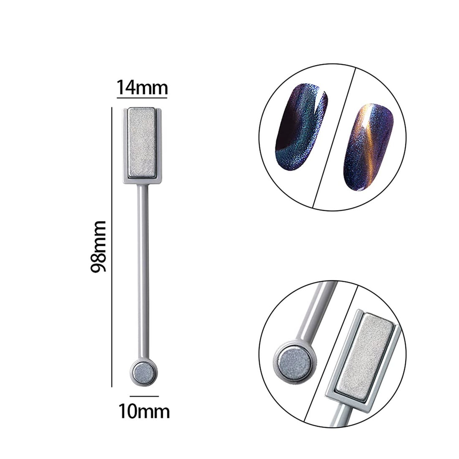 XEAOHESY 15 Pieces Nail Magnet Tool Set Magnet Plate Wand Board Magnetic Pen Stripe Nail Magnet Double Ended Magnet Wand Magnet Stick for Cat Eye Gel Polish Nail Art
